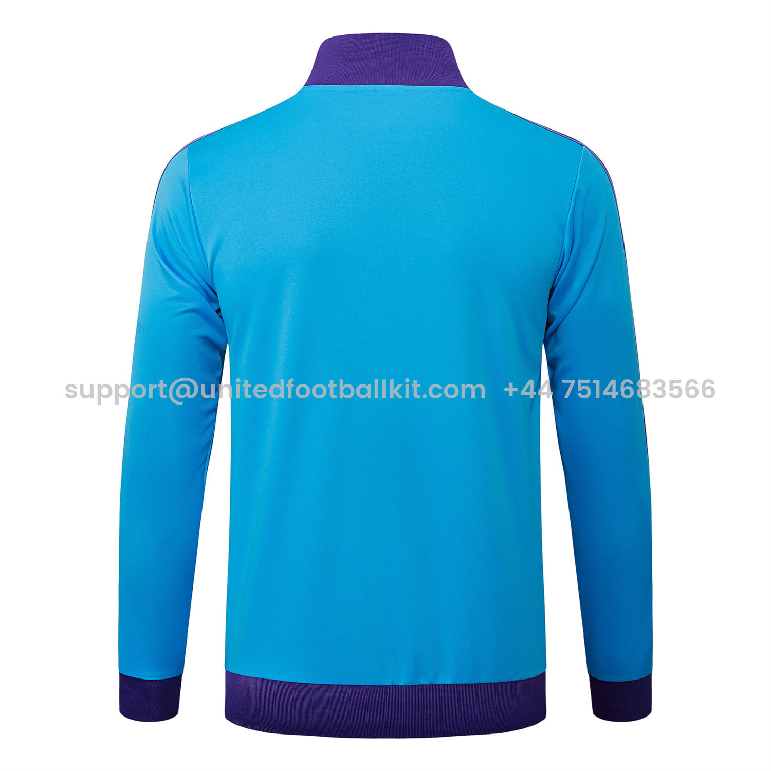 Unitedfootballkit.com | Real Madrid 25-26 Throwback Trefoil Jacket Training Tracksuit - Blue Jackets & Purple Pants -Customize Name, Number and Patch | Worldwide Shipping