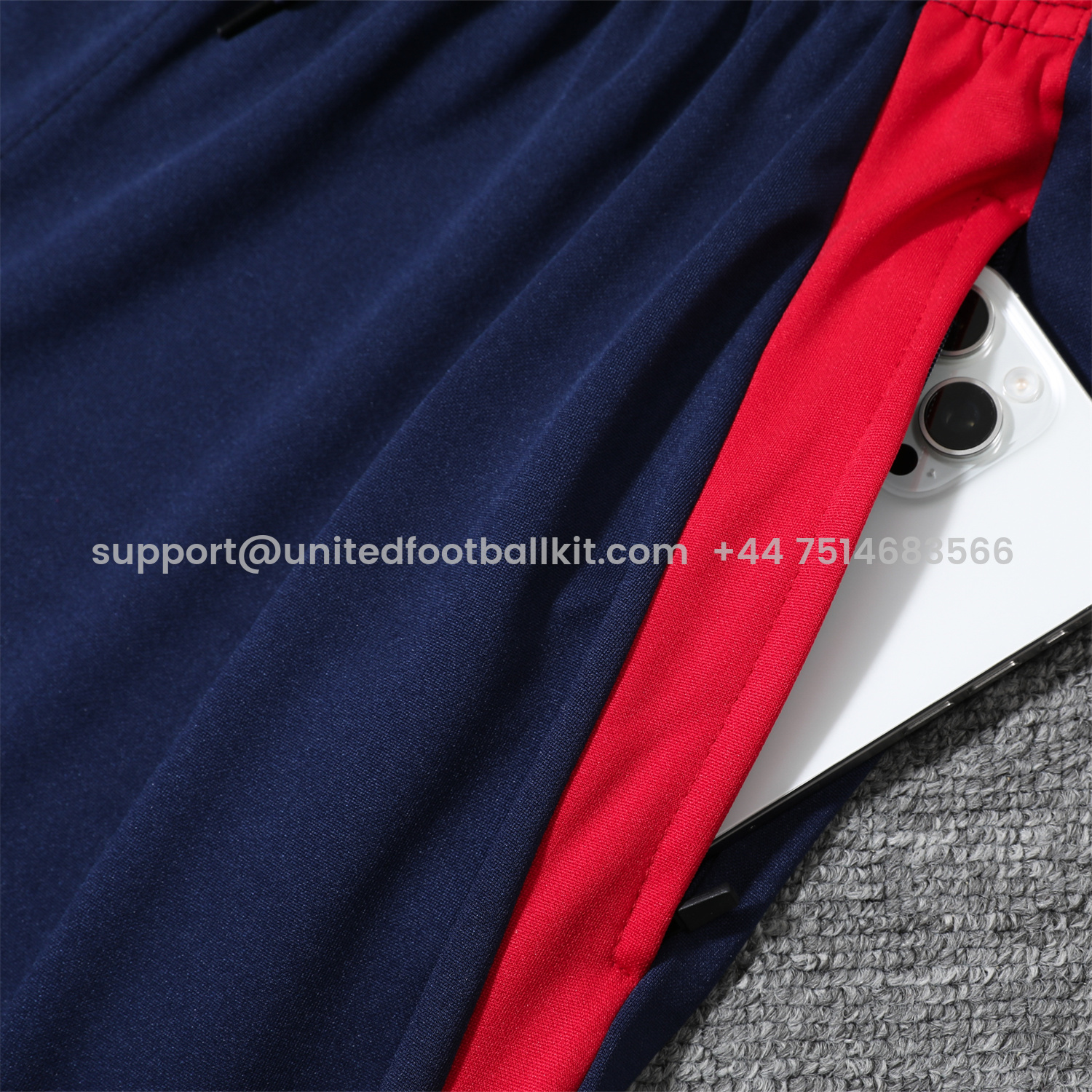 Unitedfootballkit.com | Arsenal 25-26 POLO Short-Sleeve Training Set - Red Top and Deep Blue Pants -Customize Name, Number and Patch | Worldwide Shipping