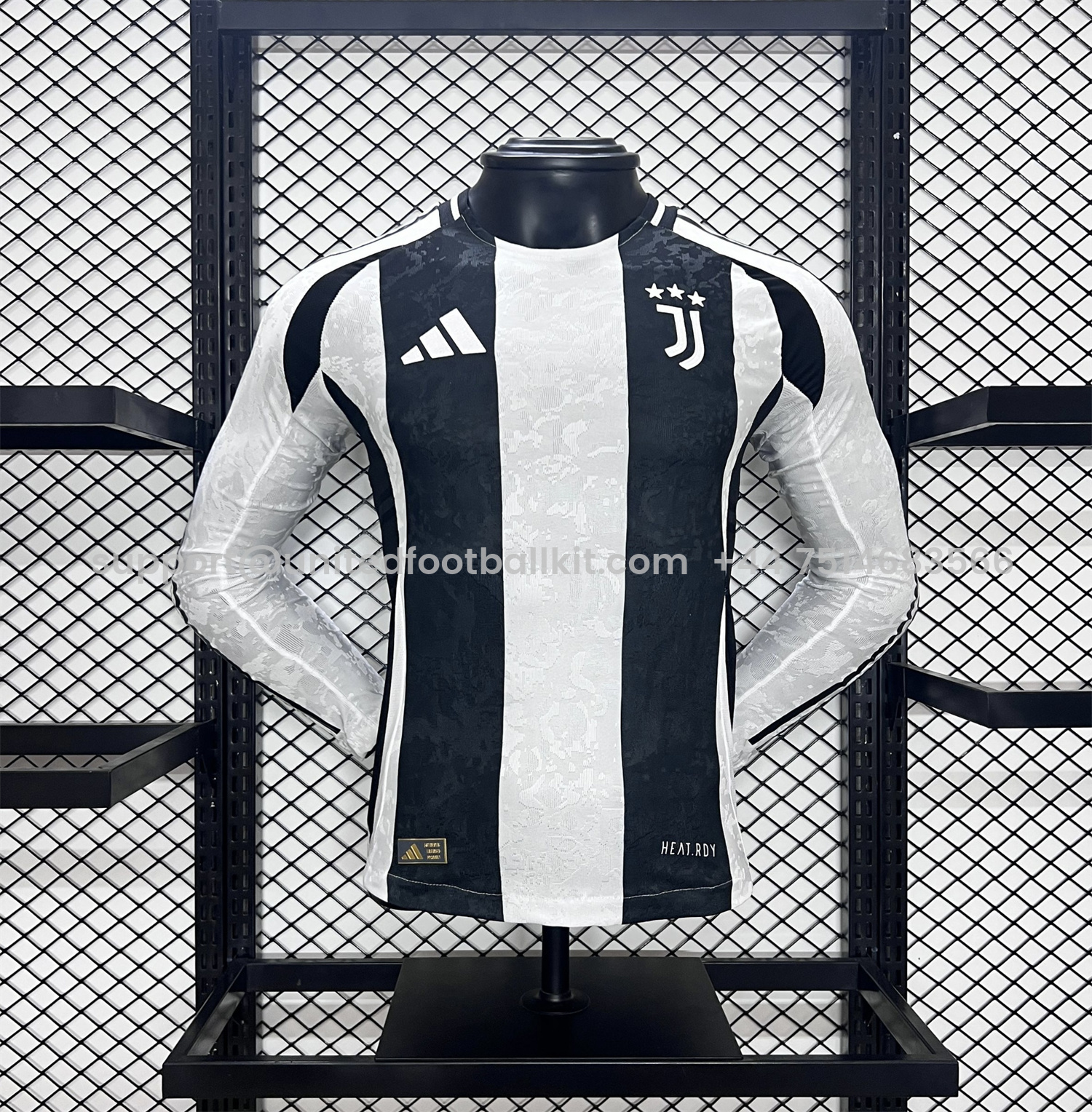 Unitedfootballkit.com | Juventus 24-25 Home Long Sleeve Jersey - Player Version -Customize Name, Number and Patch | Worldwide Shipping