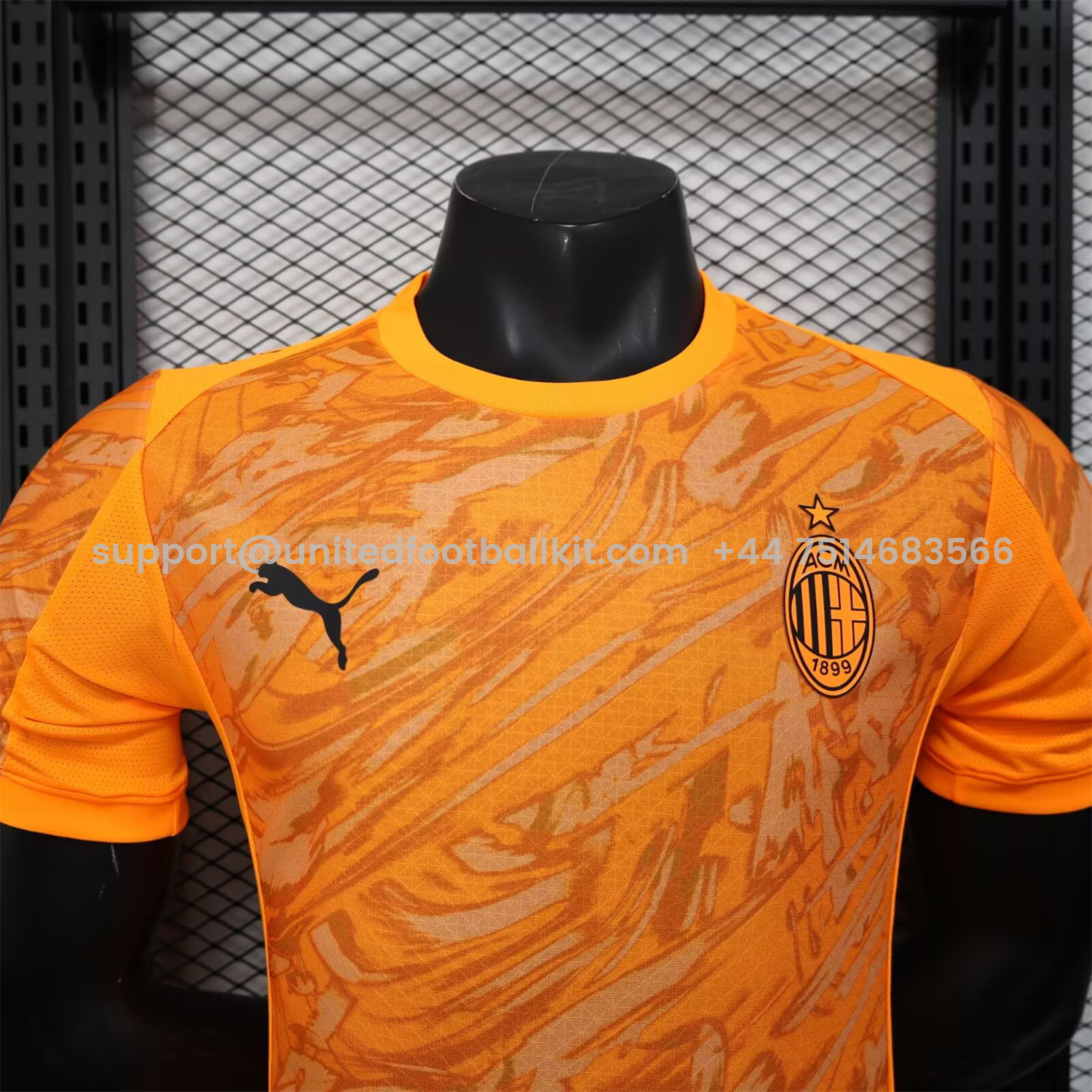 Unitedfootballkit.com | AC Milan 25-26 Orange Special Edition Jersey - Player Version -Customize Name, Number and Patch | Worldwide Shipping