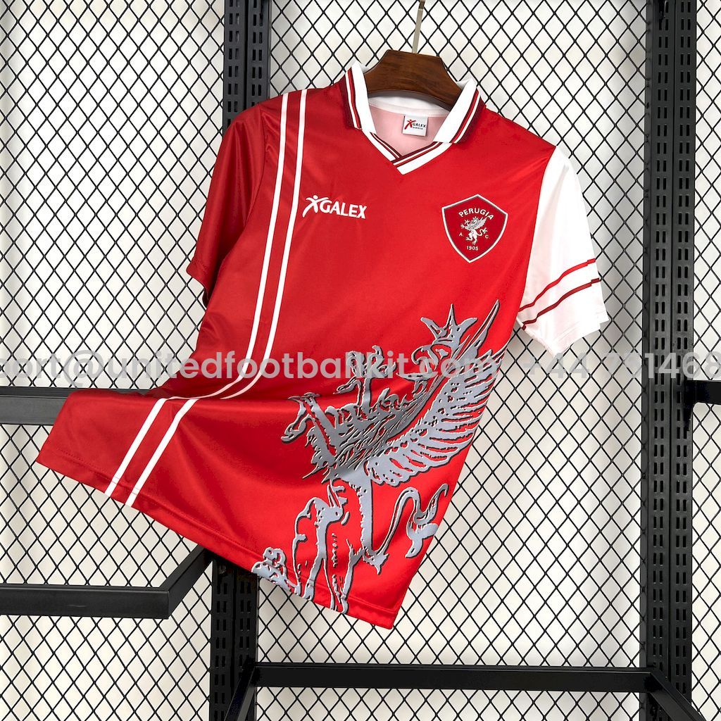 Unitedfootballkit.com | Retro Perugia 1998-99 Home Jersey -Customize Name, Number and Patch | Worldwide Shipping