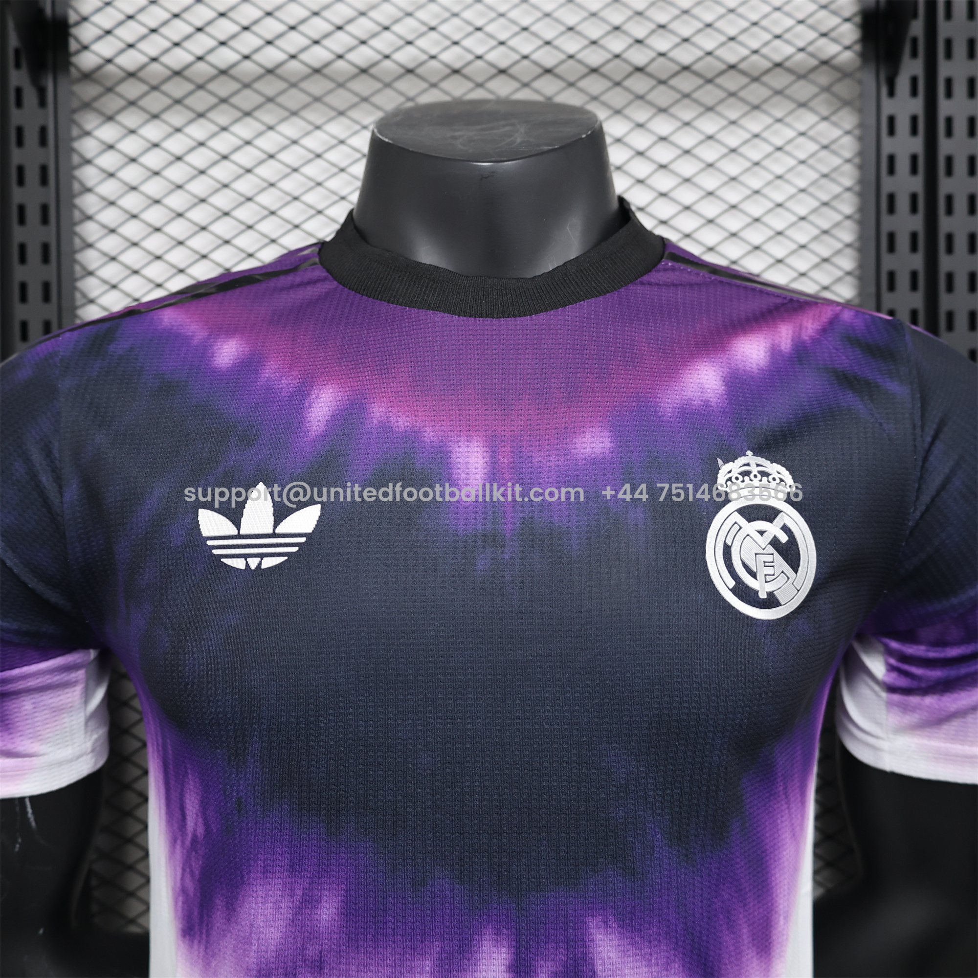 Unitedfootballkit.com | Real Madrid 24-25 White & Purple Spring Festival Special Edition Jersey - Player Version -Customize Name, Number and Patch | Worldwide Shipping
