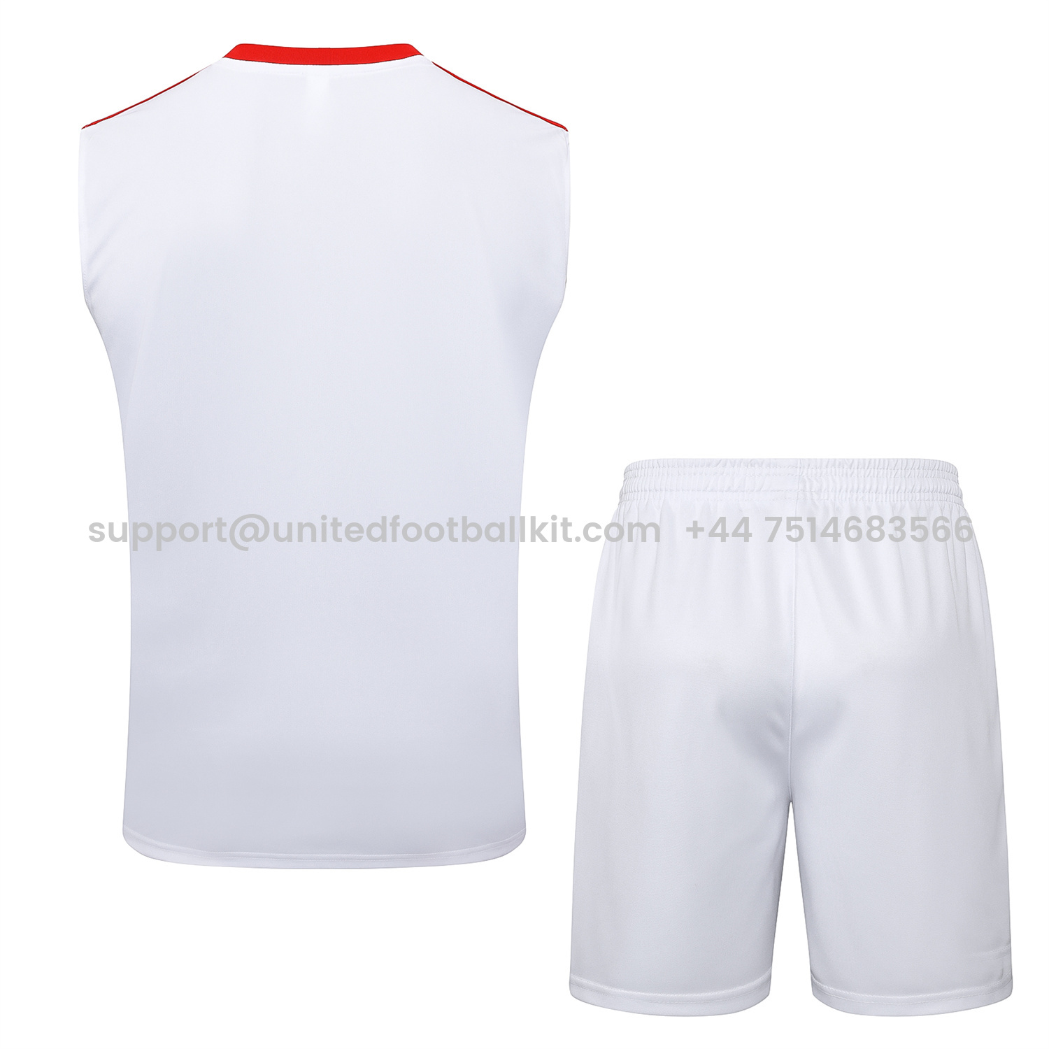 Unitedfootballkit.com | Bayern Munich 2025 125th Anniversary Vest Training Set - White Top and Shorts -Customize Name, Number and Patch | Worldwide Shipping