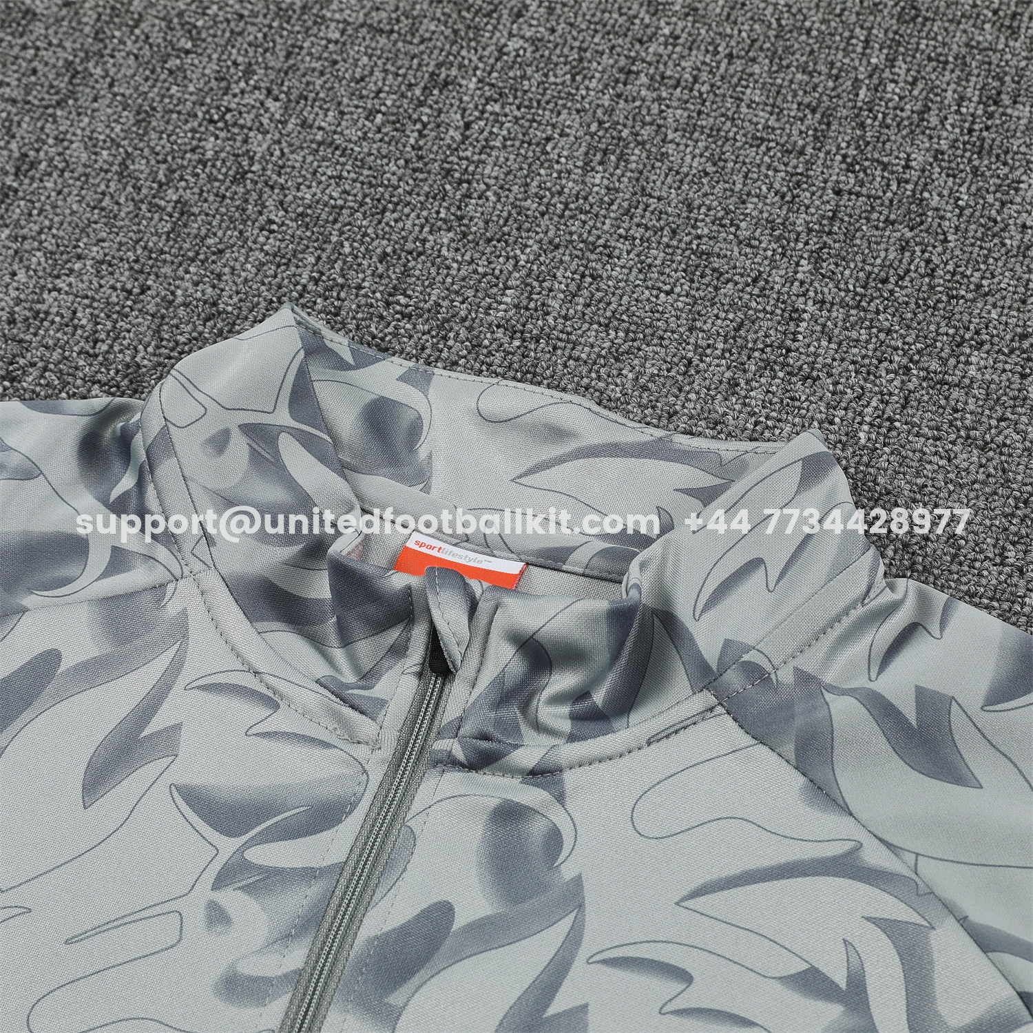 Unitedfootballkit.com | AC Milan 25-26 Long Sleeve Training Set - Grey Top & Black Pants -Customize Name, Number and Patch | Worldwide Shipping