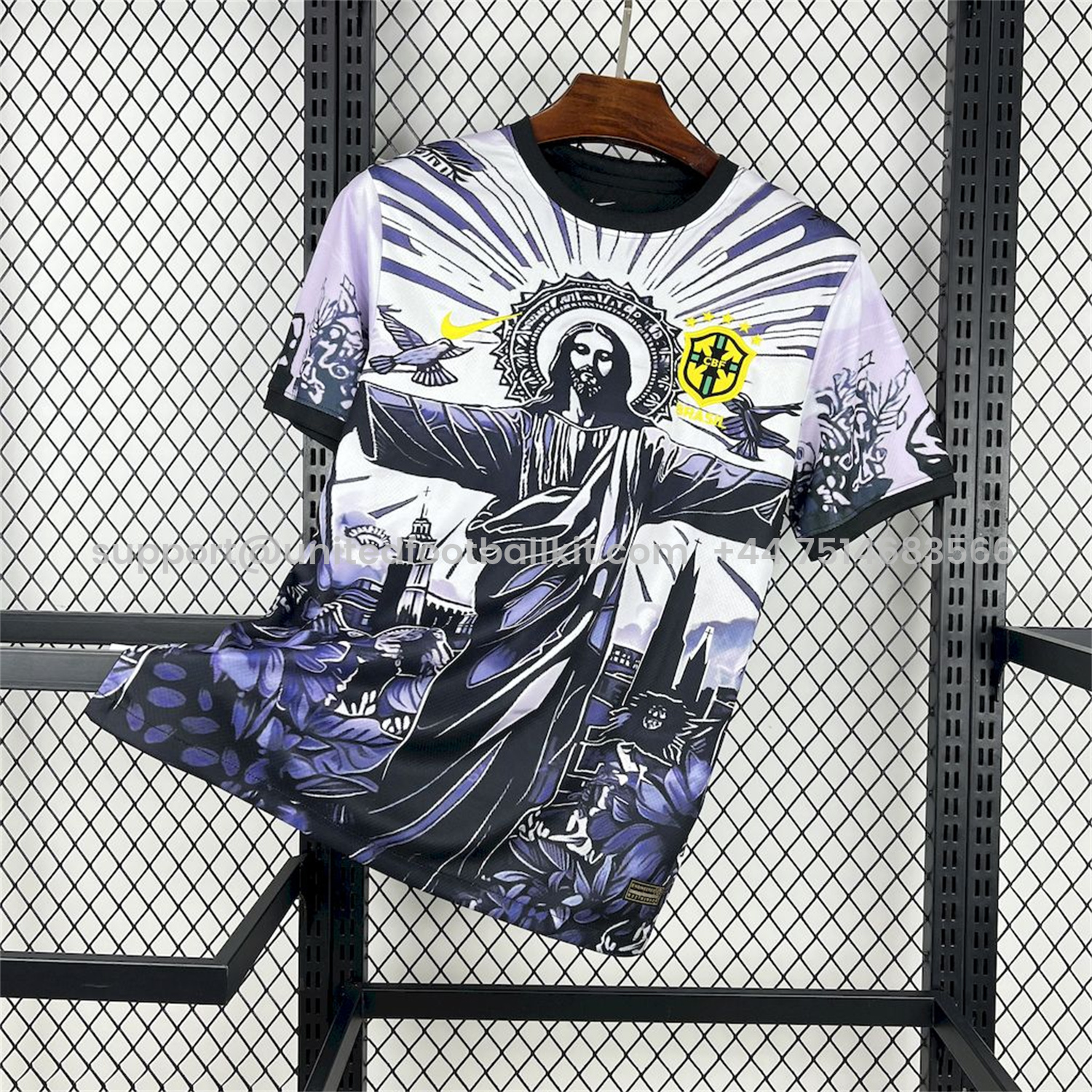 Unitedfootballkit.com | Brazil 25-26 Dark Purple Jesus Statue Special Jersey - Fans Version -Customize Name, Number and Patch | Worldwide Shipping