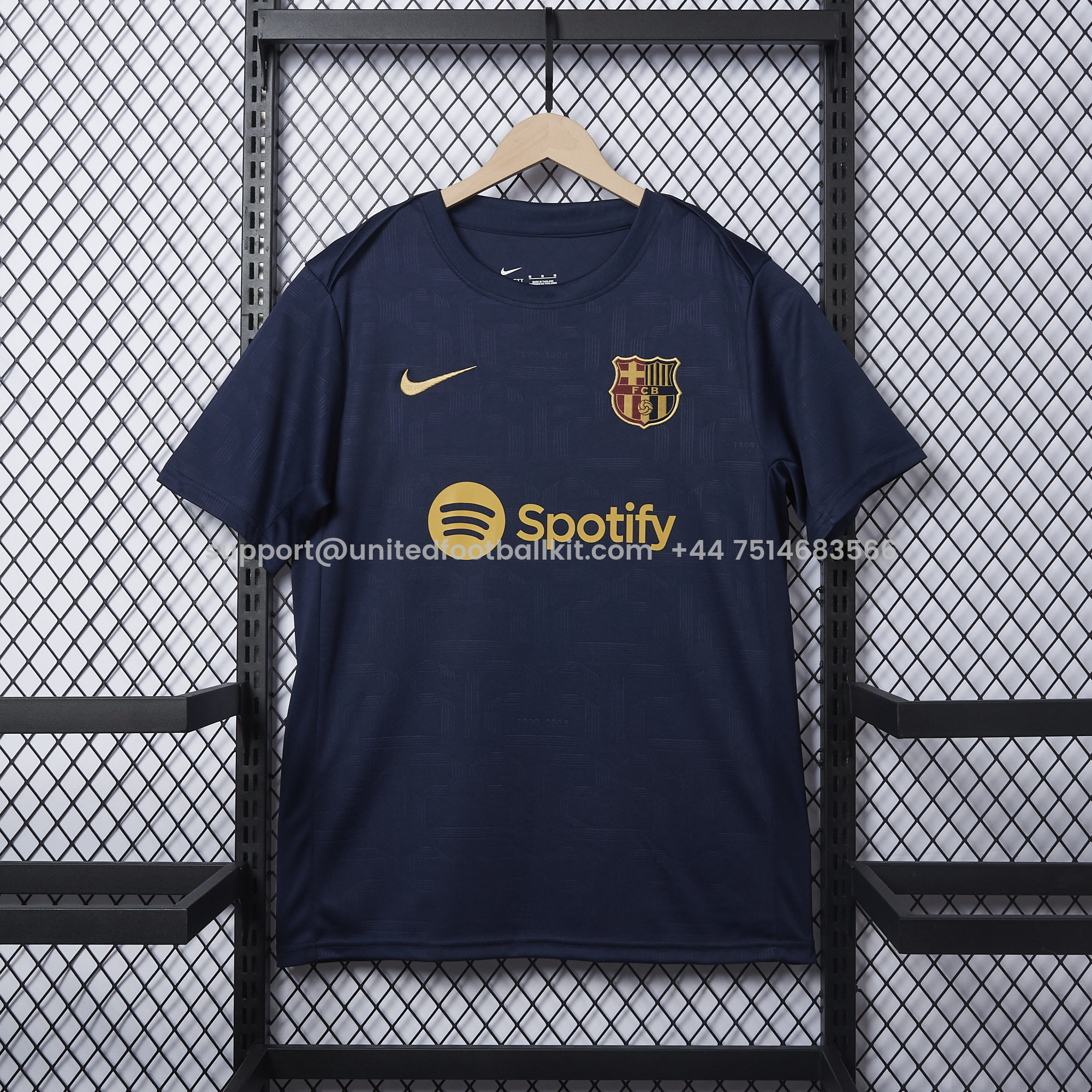 Unitedfootballkit.com | Barcelona 24-25 Navy Blue 125th Anniversary Pre-match Jersey - Fans Version -Customize Name, Number and Patch | Worldwide Shipping