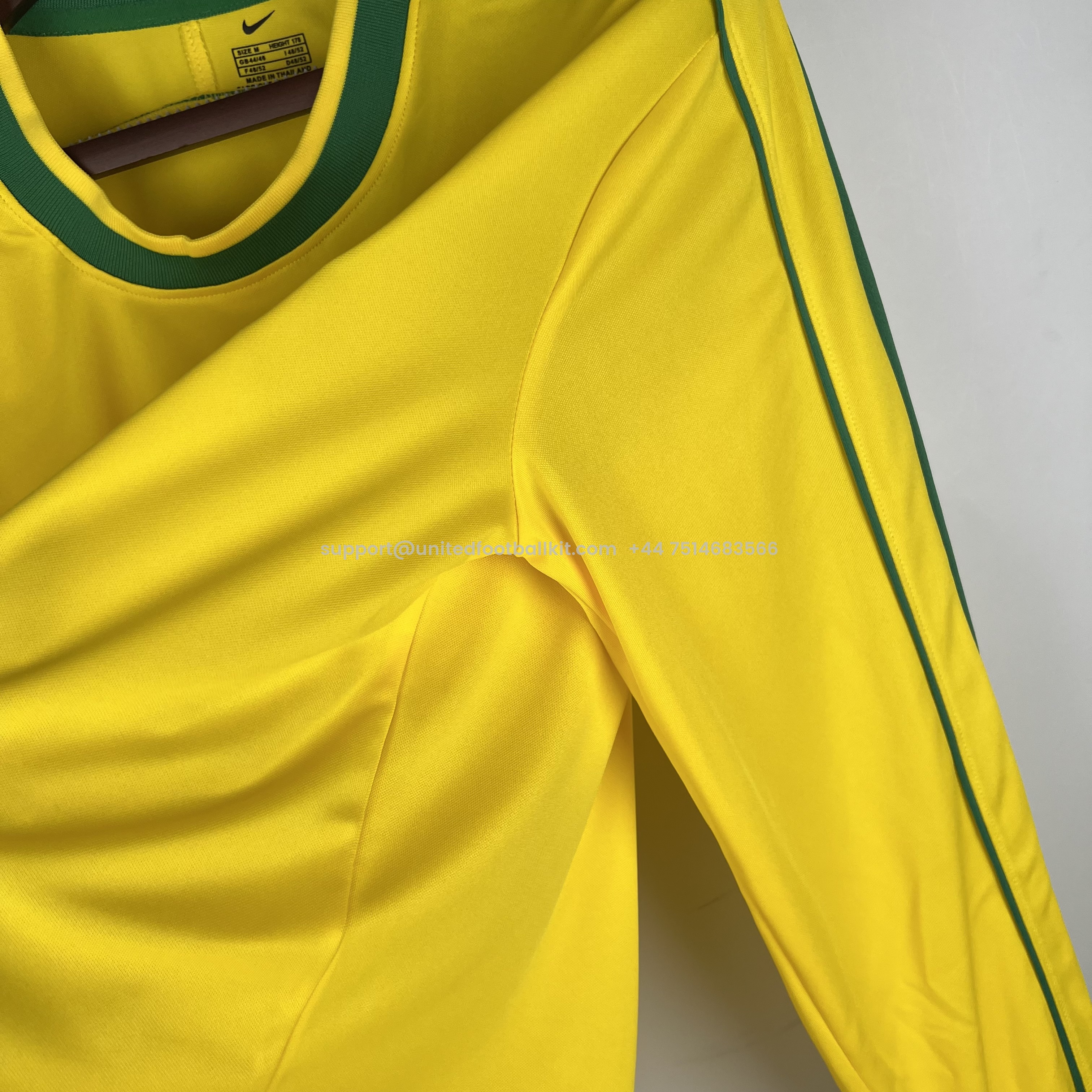 Unitedfootballkit.com | Retro Brazil 1998 Home Stadium Long Sleeve Jersey -Customize Name, Number and Patch | Worldwide Shipping
