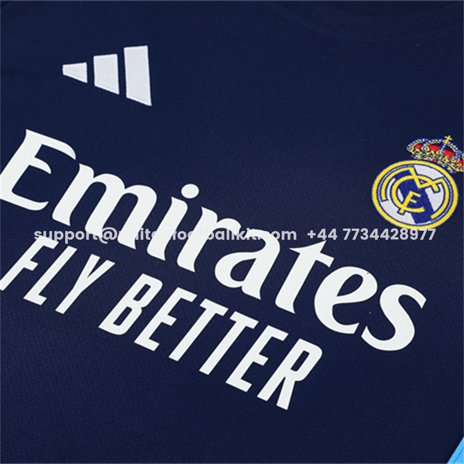 Unitedfootballkit.com | Real Madrid 25-26 Short-Sleeve Training Set - Royal Blue Top & Royal Blue Shorts -Customize Name, Number and Patch | Worldwide Shipping