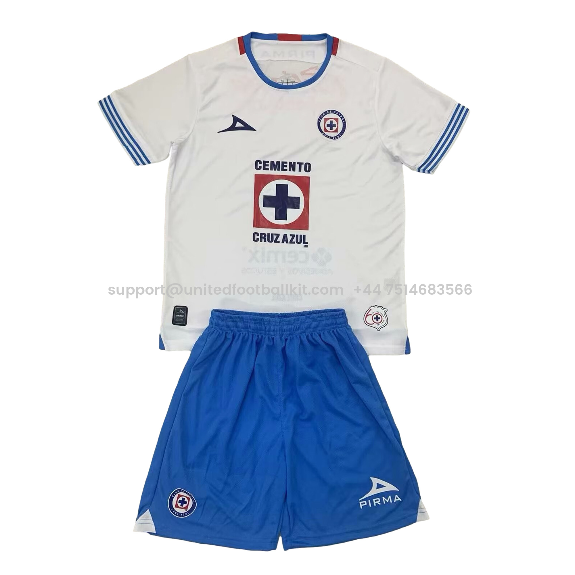 Unitedfootballkit.com | Cruz Azul 24-25 Away Kids Kit -Customize Name, Number and Patch | Worldwide Shipping