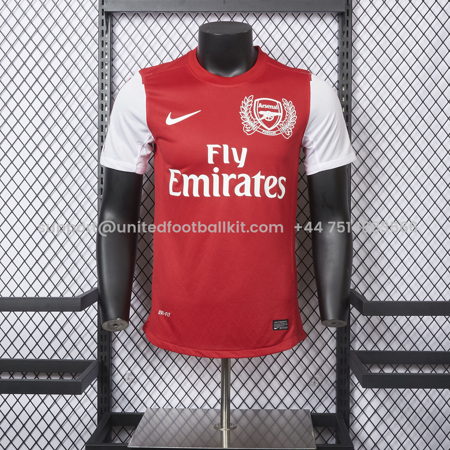 Unitedfootballkit.com | Retro Arsenal 2011-12 Home Jersey - Player Version -Customize Name, Number and Patch | Worldwide Shipping