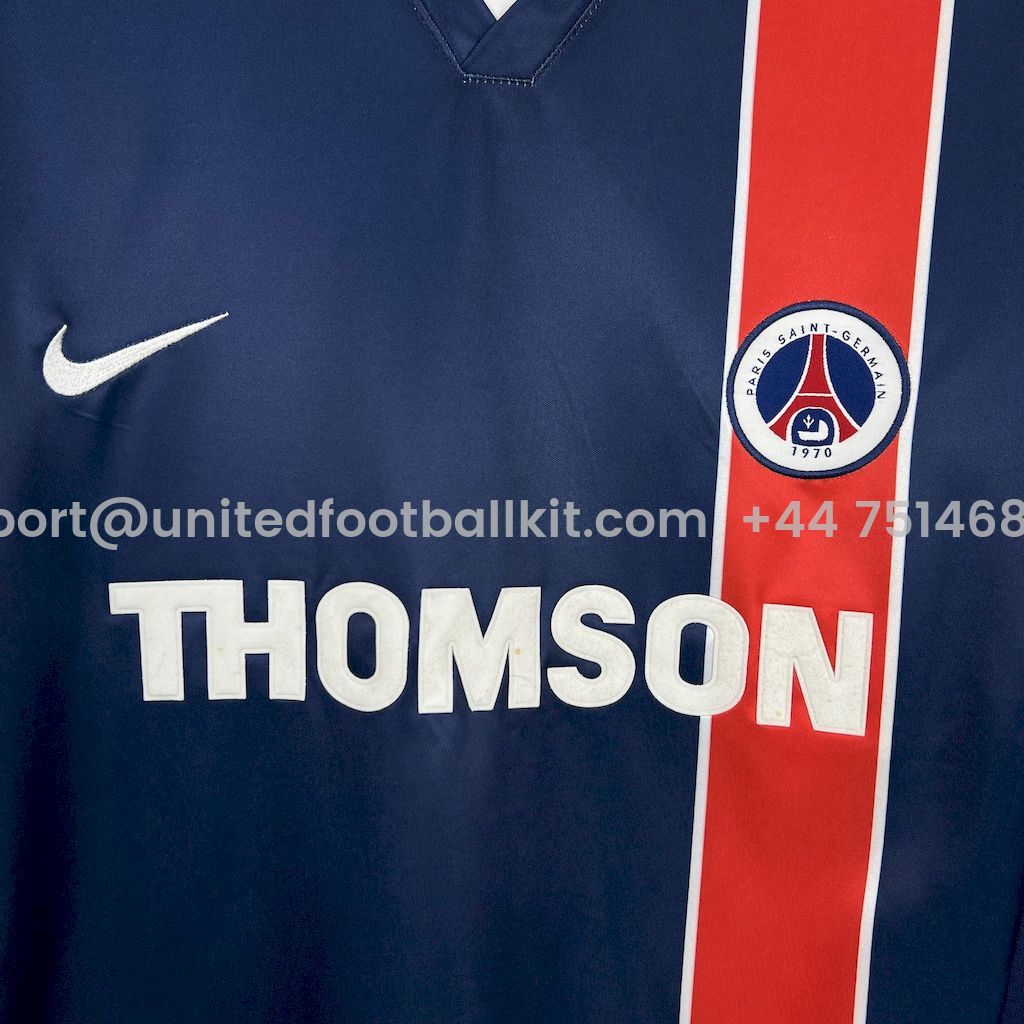 Unitedfootballkit.com | Retro Paris Saint-Germain PSG 2002-03 Home Jersey -Customize Name, Number and Patch | Worldwide Shipping