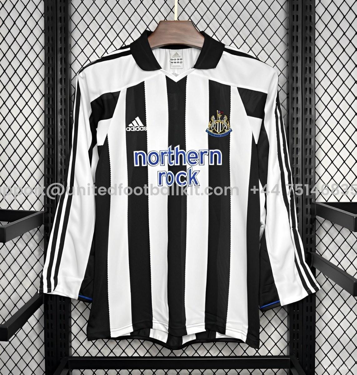 Unitedfootballkit.com | Retro Newcastle United 2003-05 Home Long Sleeve Jersey -Customize Name, Number and Patch | Worldwide Shipping