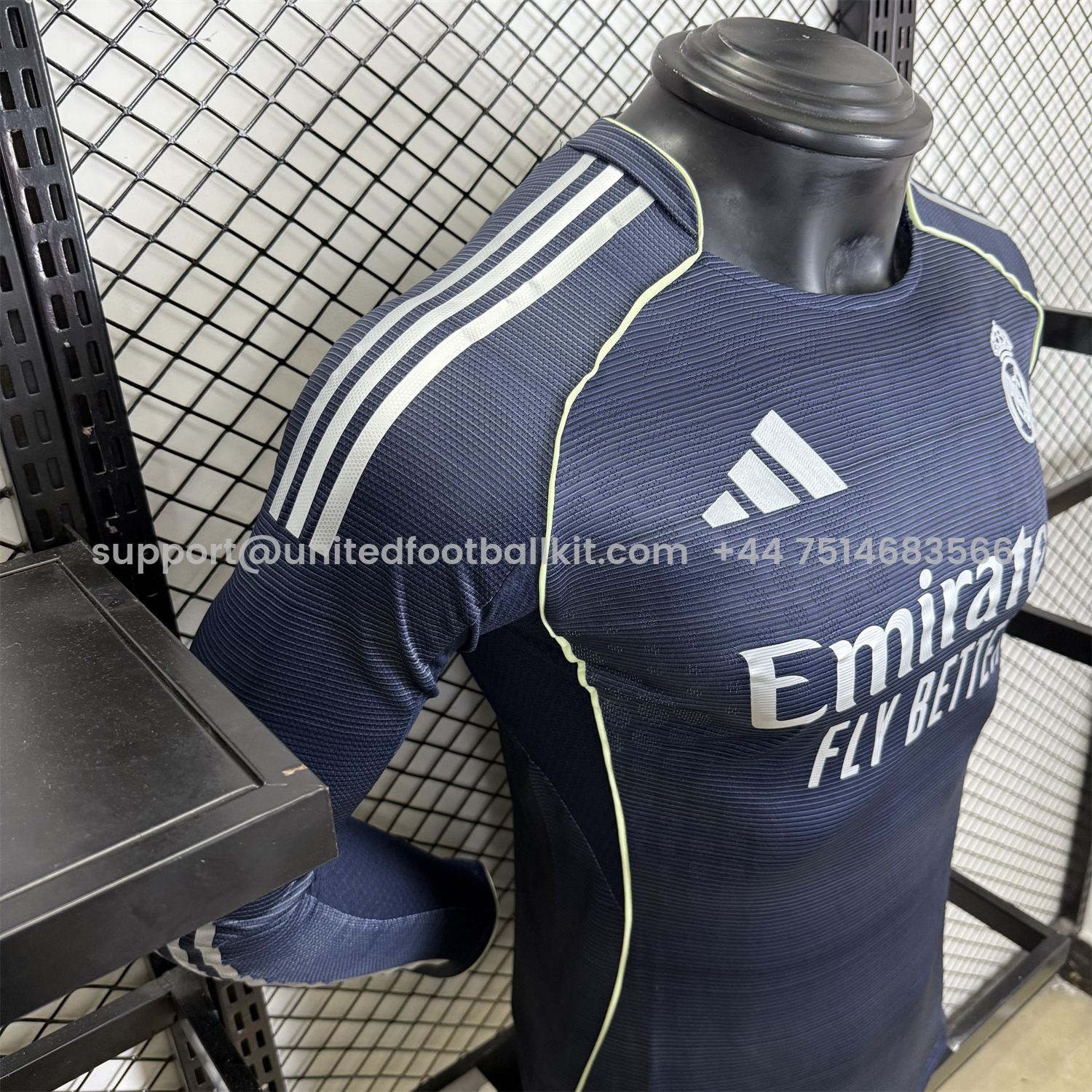 Unitedfootballkit.com | Real Madrid 25-26 Away Long Sleeve Jersey - Player Version -Customize Name, Number and Patch | Worldwide Shipping