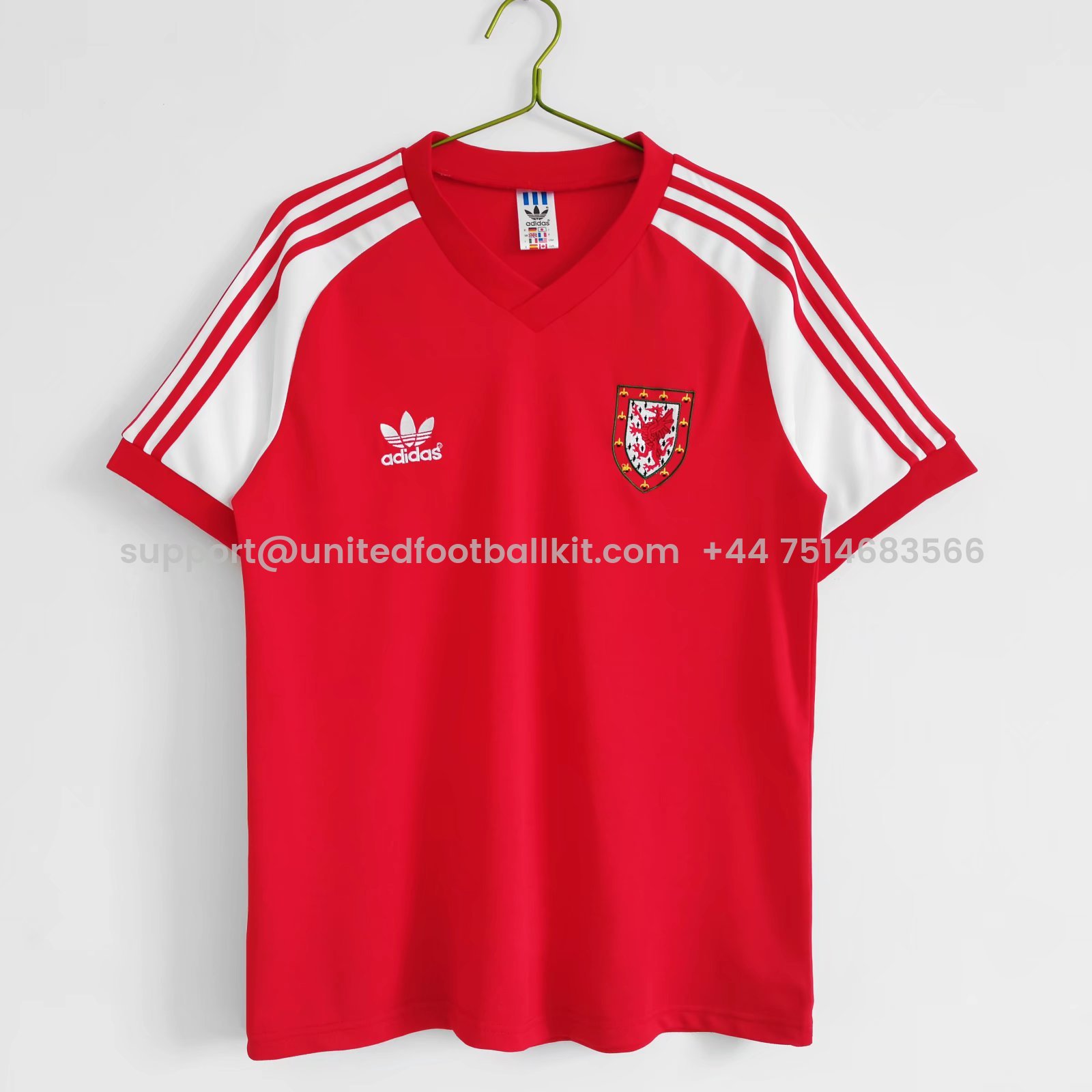 Unitedfootballkit.com | Retro Wales 1982 Home Stadium Jersey -Customize Name, Number and Patch | Worldwide Shipping