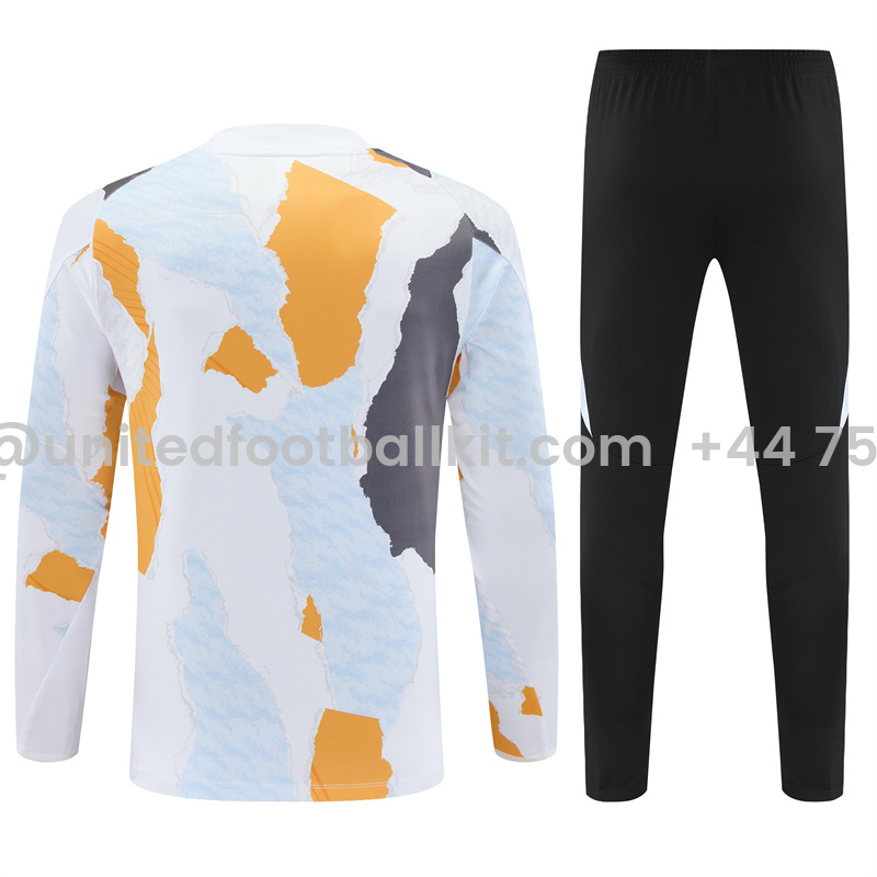 Unitedfootballkit.com | Real Madrid 2025 Long Sleeve Training Set - Three Color Mixing -Customize Name, Number and Patch | Worldwide Shipping
