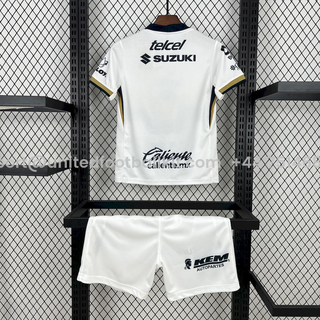 Unitedfootballkit.com | Pumas UNAM 25-26 Home Kids Kit -Customize Name, Number and Patch | Worldwide Shipping