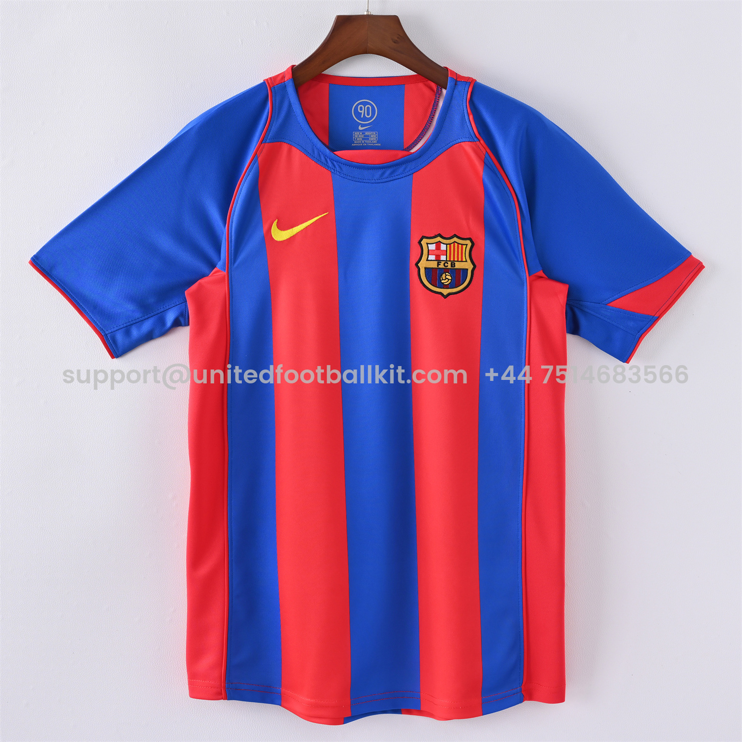 Unitedfootballkit.com | Retro Barcelona 04-05 Home Jersey -Customize Name, Number and Patch | Worldwide Shipping