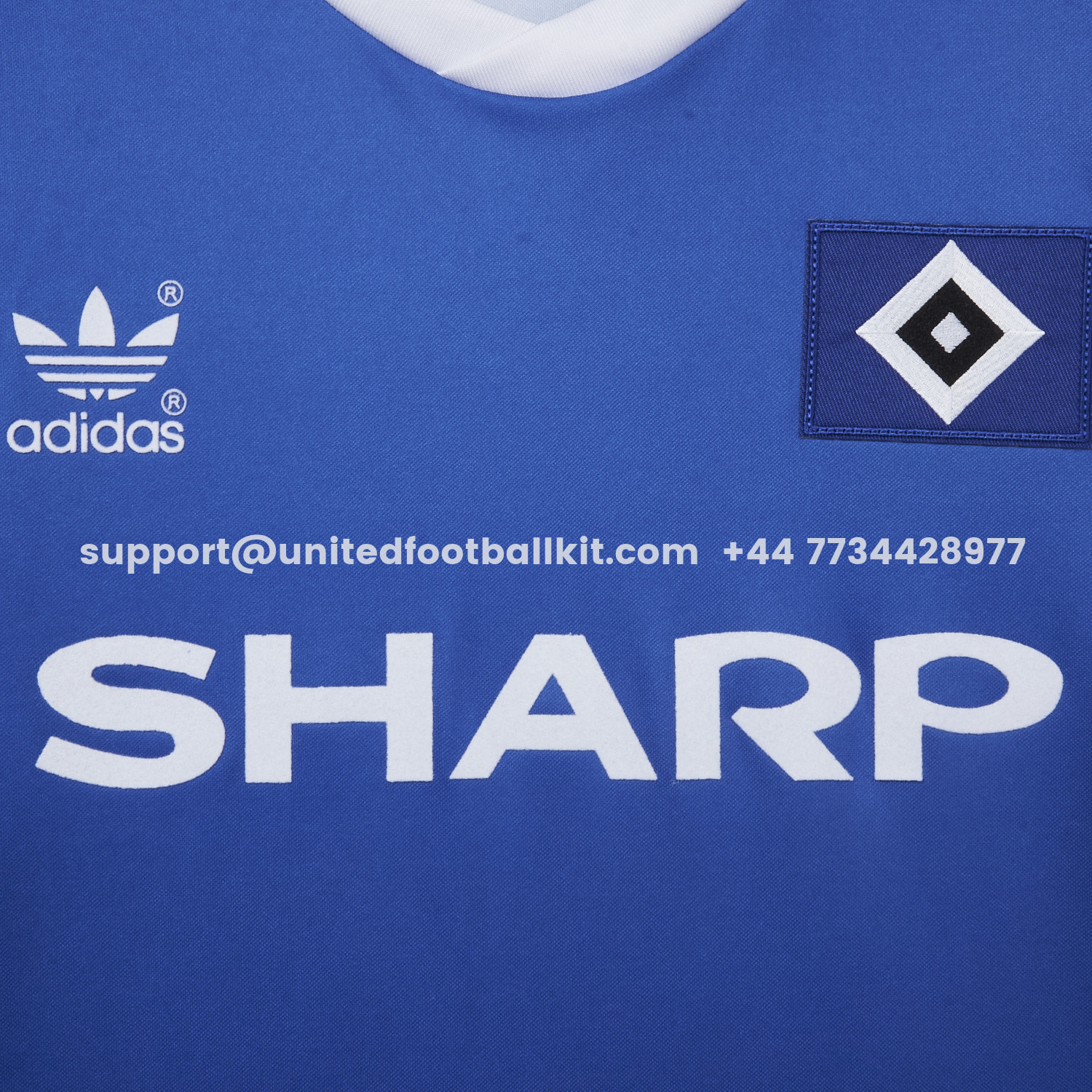 Unitedfootballkit.com | Retro Hamburger SV 1990-91 Away Blue Jersey -Customize Name, Number and Patch | Worldwide Shipping