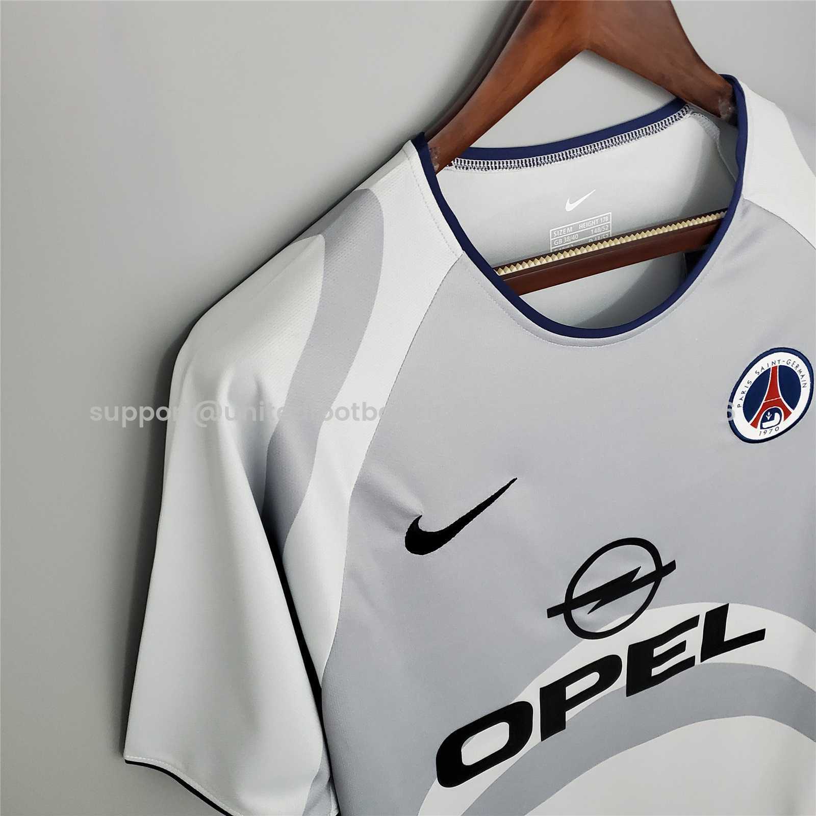 Unitedfootballkit.com | Retro Paris Saint-Germain PSG 2001-02 Away Jersey -Customize Name, Number and Patch | Worldwide Shipping