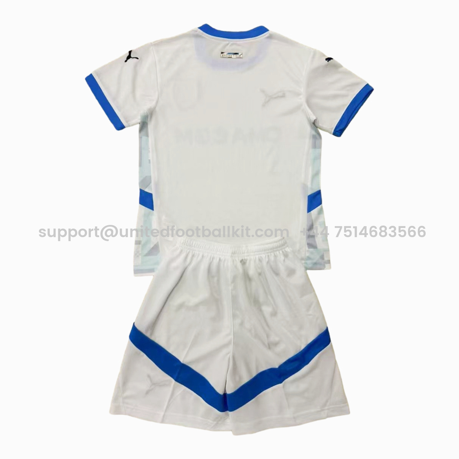 Unitedfootballkit.com | Marseille 24-25 Home Kids Kit -Customize Name, Number and Patch | Worldwide Shipping