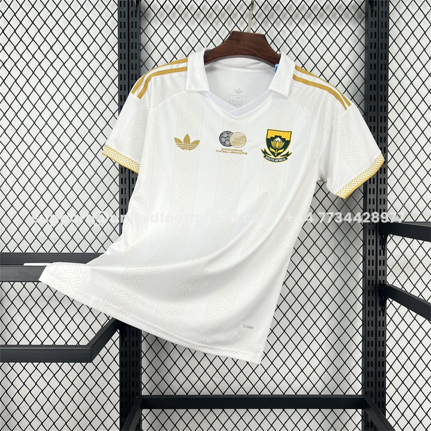 Unitedfootballkit.com | South Africa 2026 White Retro Style Jersey - Fans Version -Customize Name, Number and Patch | Worldwide Shipping