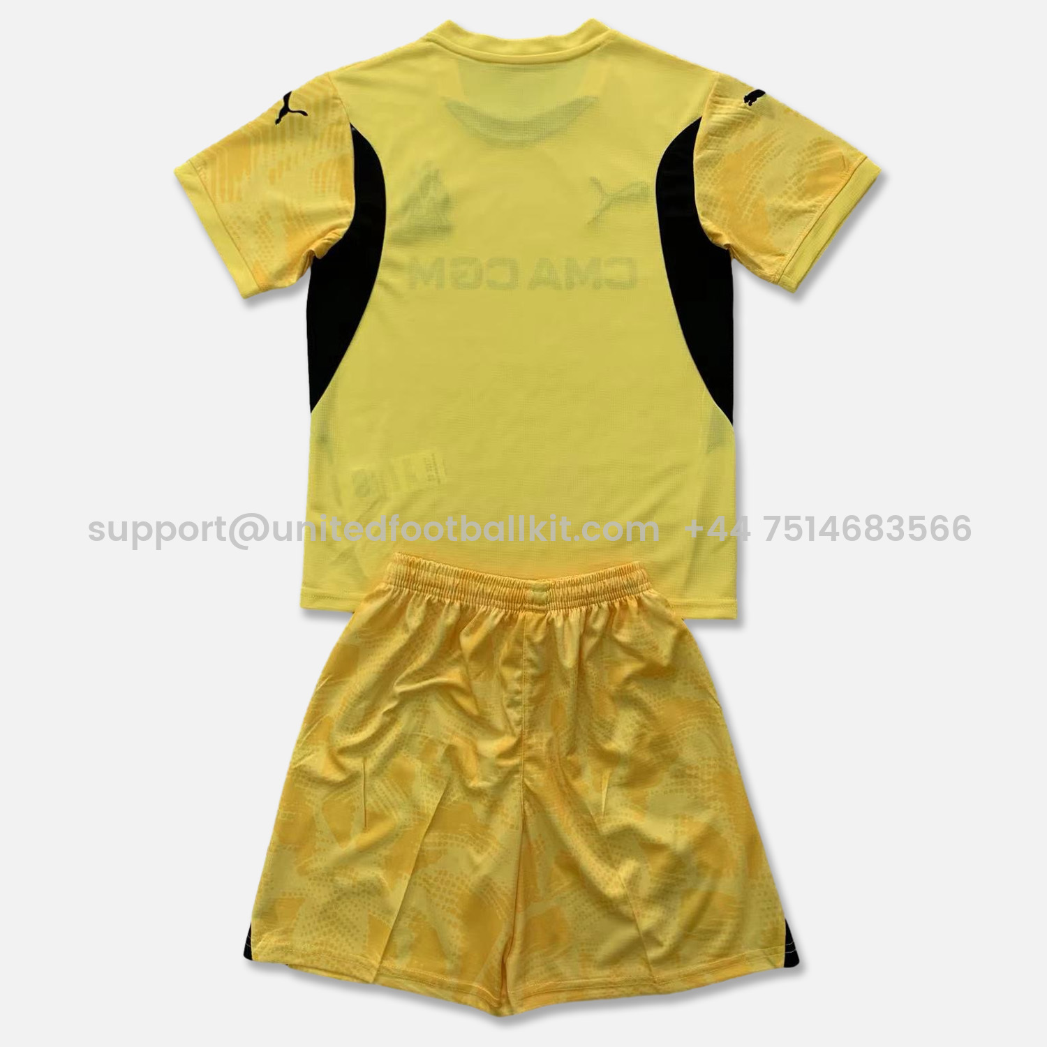 Unitedfootballkit.com | Marseille 24-25 Yellow Goalkeeper Men's Adult Jersey Set - Fans Version -Customize Name, Number and Patch | Worldwide Shipping