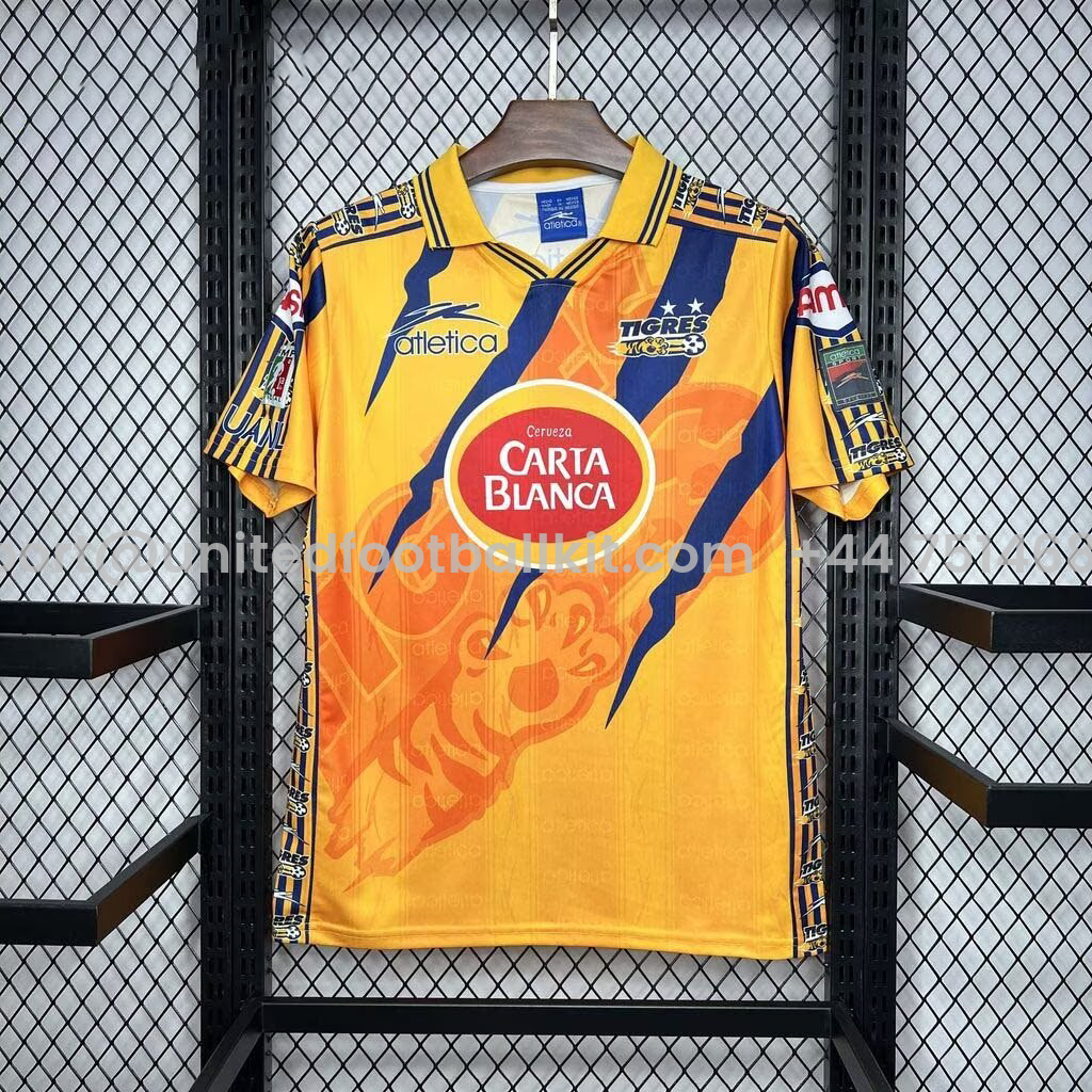 Unitedfootballkit.com | Retro Tigres UANL 1997-98 Home Stadium Jersey -Customize Name, Number and Patch | Worldwide Shipping