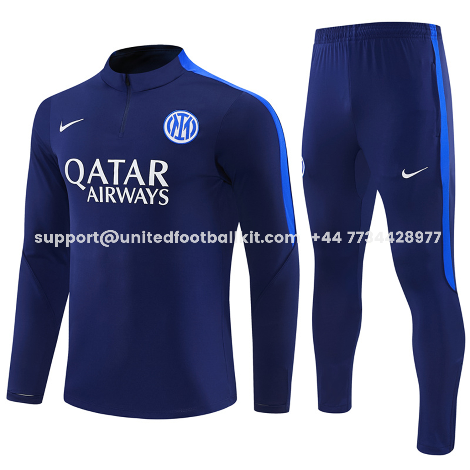 Unitedfootballkit.com | Inter Milan 26-27 Long Sleeve Training Set - Royal Blue Top & Royal Blue Pants -Customize Name, Number and Patch | Worldwide Shipping