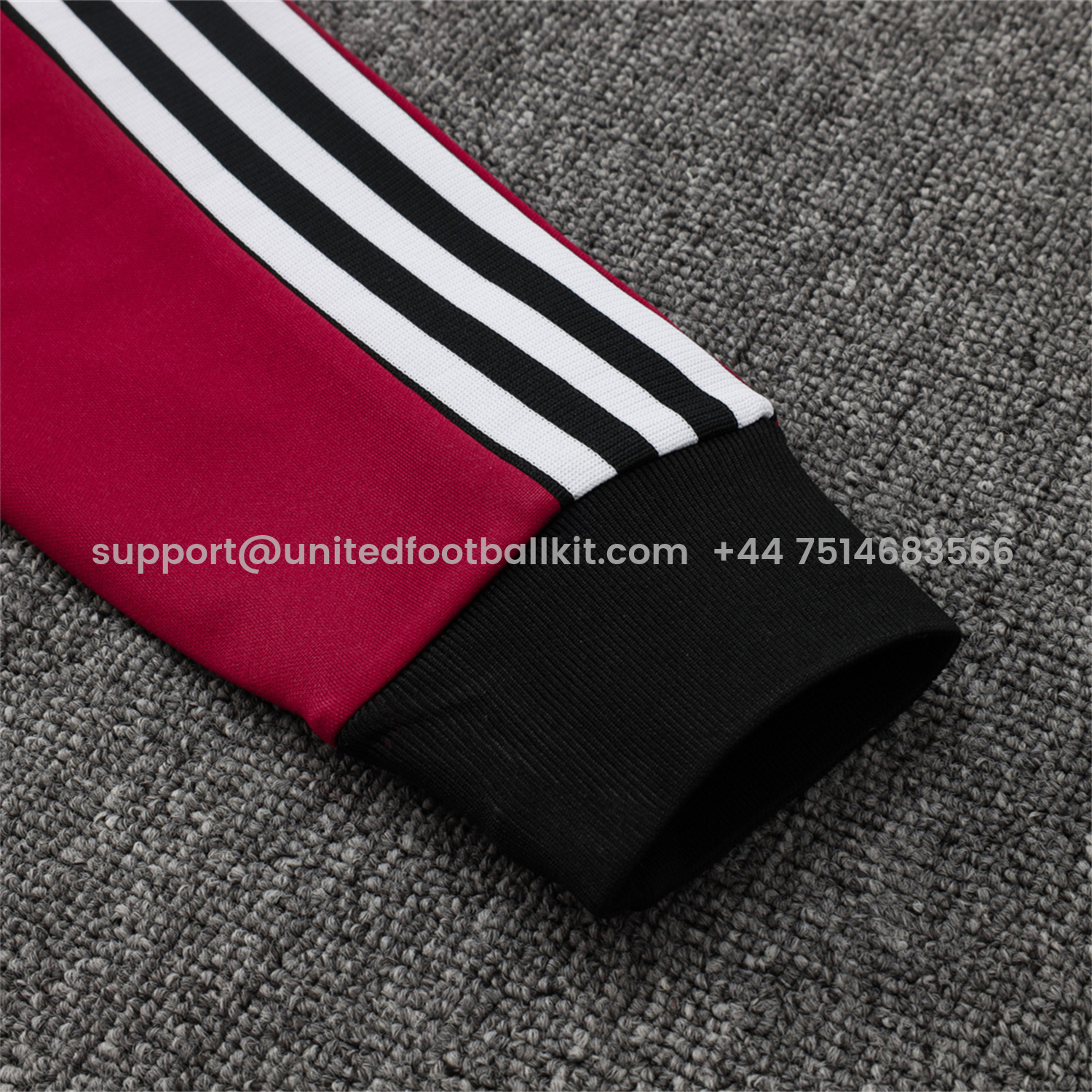 Unitedfootballkit.com | Manchester United 24-25 Kids Throwback Jacket Training Tracksuit - Date Red Jackets & Black Pants -Customize Name, Number and Patch | Worldwide Shipping