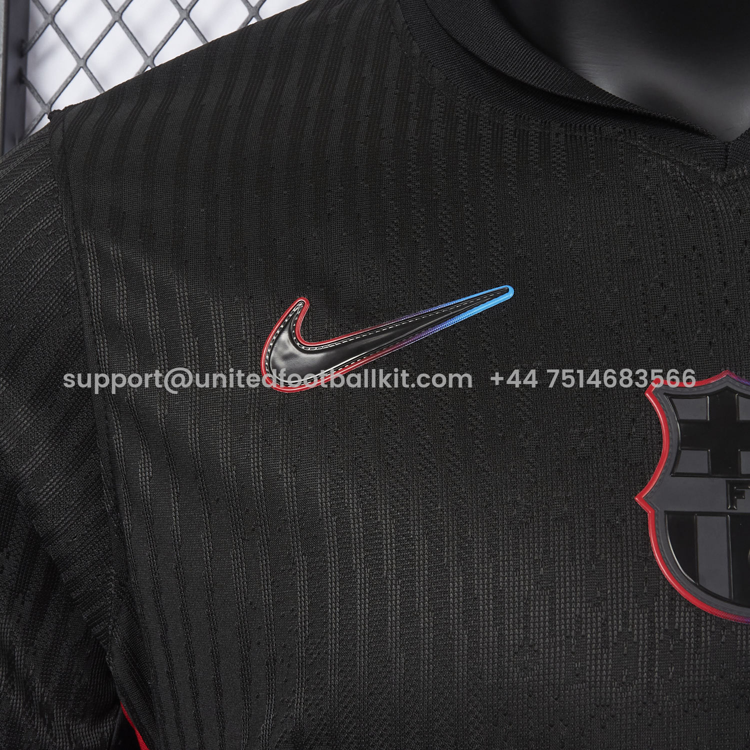 Unitedfootballkit.com | 【New】Barcelona x Travis Scott 24-25 Away Pure Black Jersey - Player Version -Customize Name, Number and Patch | Worldwide Shipping
