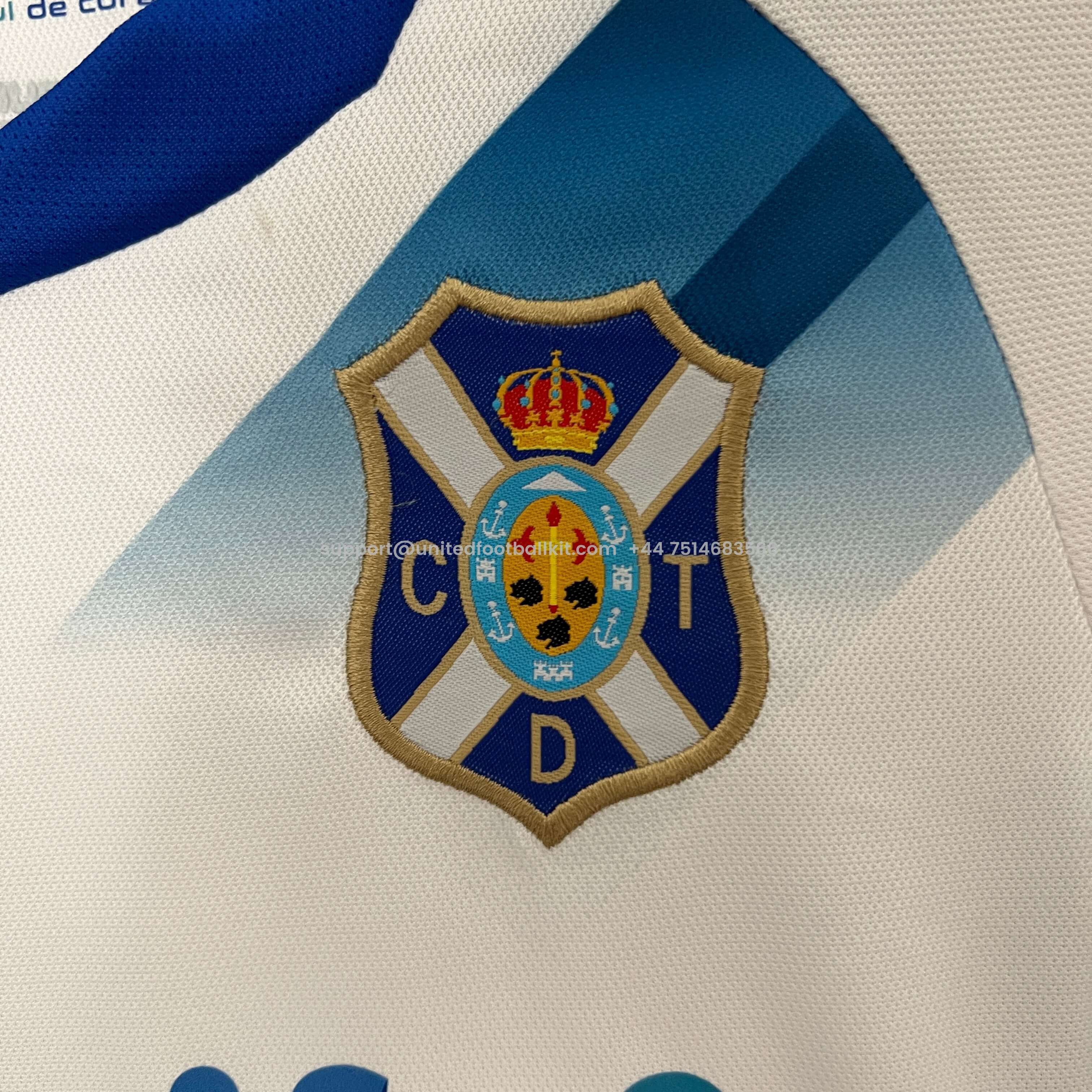 Unitedfootballkit.com | Tenerife 24-25 Home Stadium Kids Kit -Customize Name, Number and Patch | Worldwide Shipping