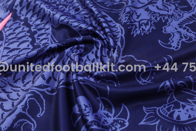 Unitedfootballkit.com | Real Madrid 24-25 Long Sleeve Training Set - Blue Dragon -Customize Name, Number and Patch | Worldwide Shipping