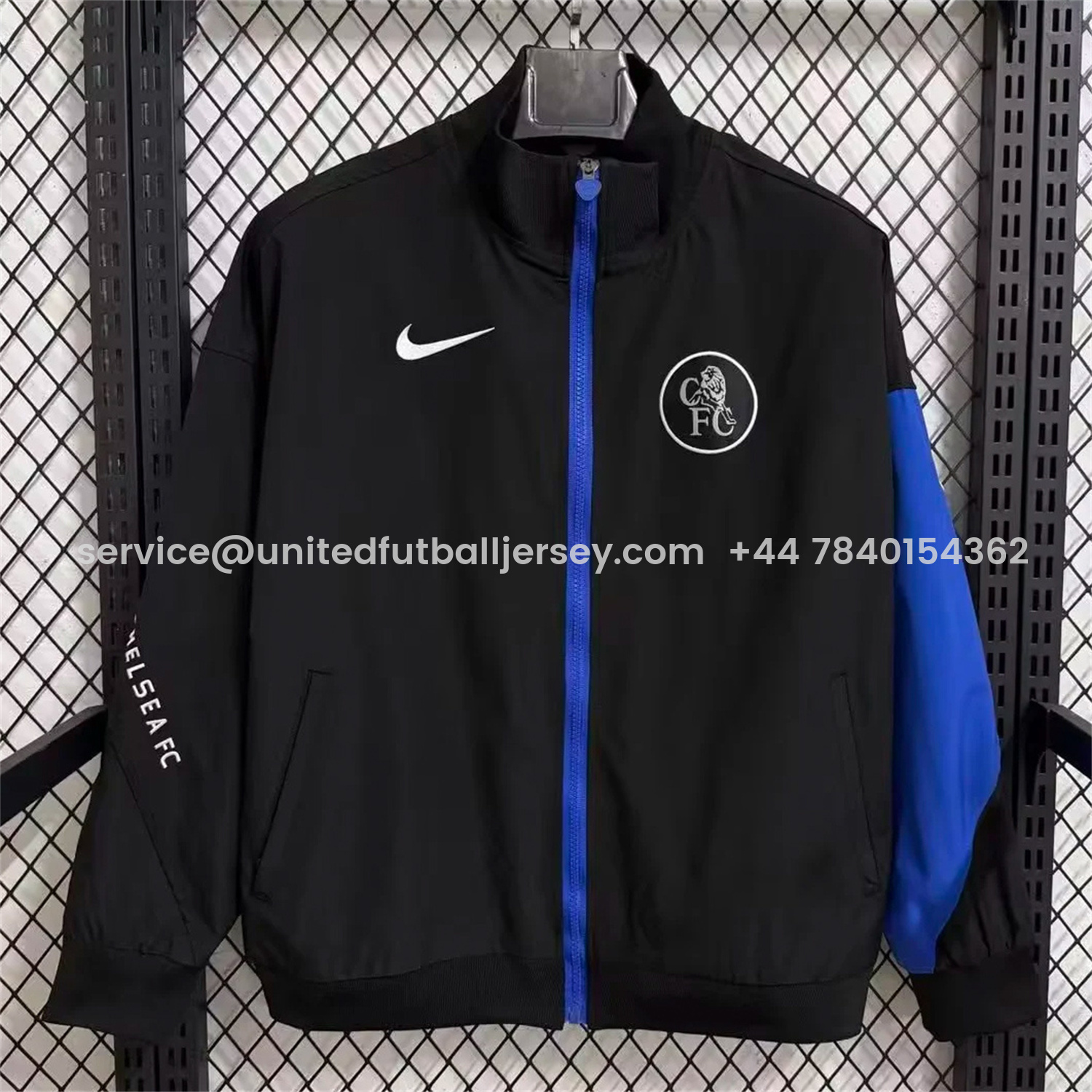 foot-C.H.E.L.S.E.A 25-26 Windbreaker Jacket - Black And Blue