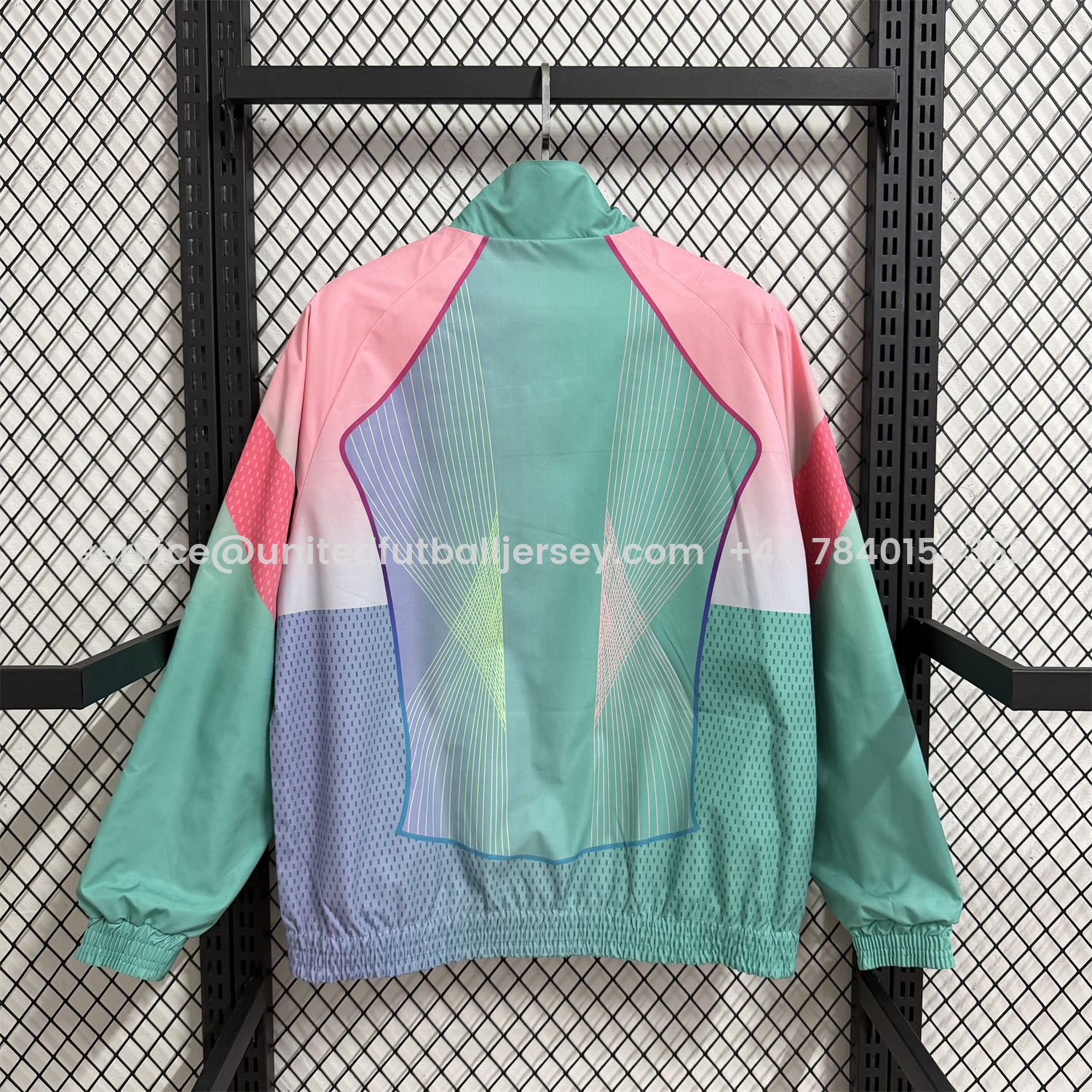 foot-Barcelona 25-26 Double Sided Reversible Windbreaker - Green & Pink