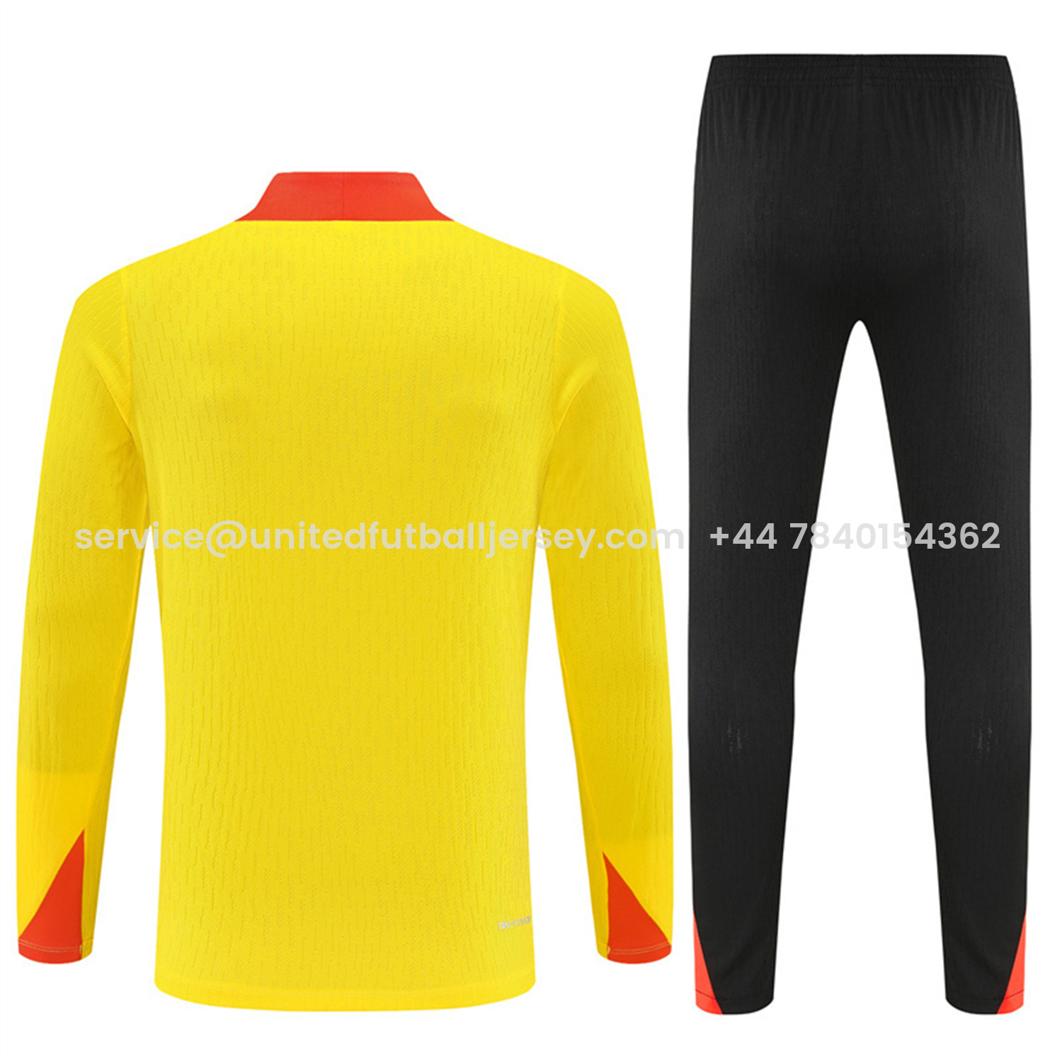 foot-Brazil 25-26 Long Sleeve Training Set - Player Version - Yellow Top and Black Pants