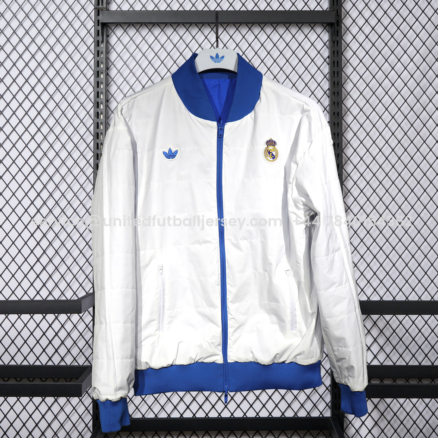foot-Real Madrid 25-26 Double Sided Reversible Windbreaker - Blue & White