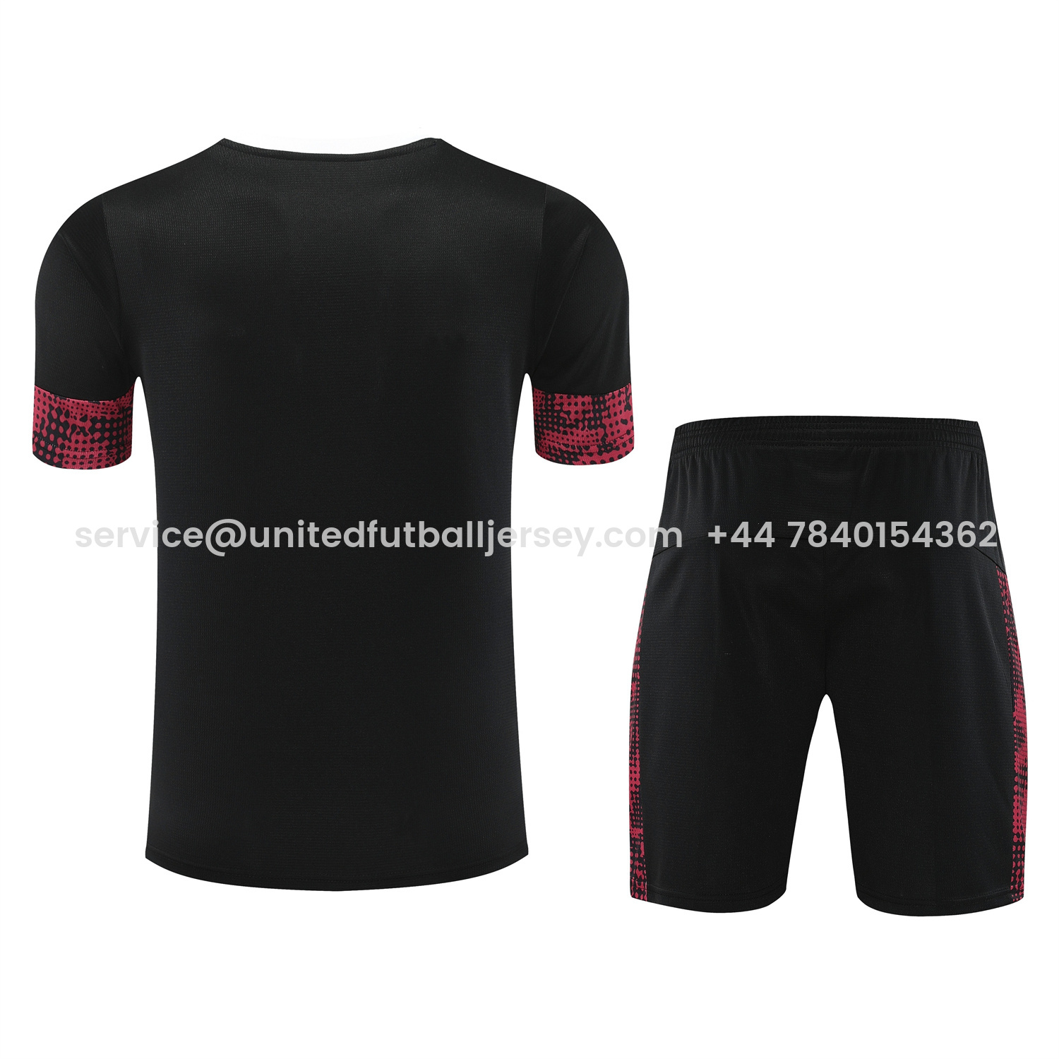 foot-RB Leipzig 25-26 Short-Sleeve Training Set- Red Top & Black Shorts