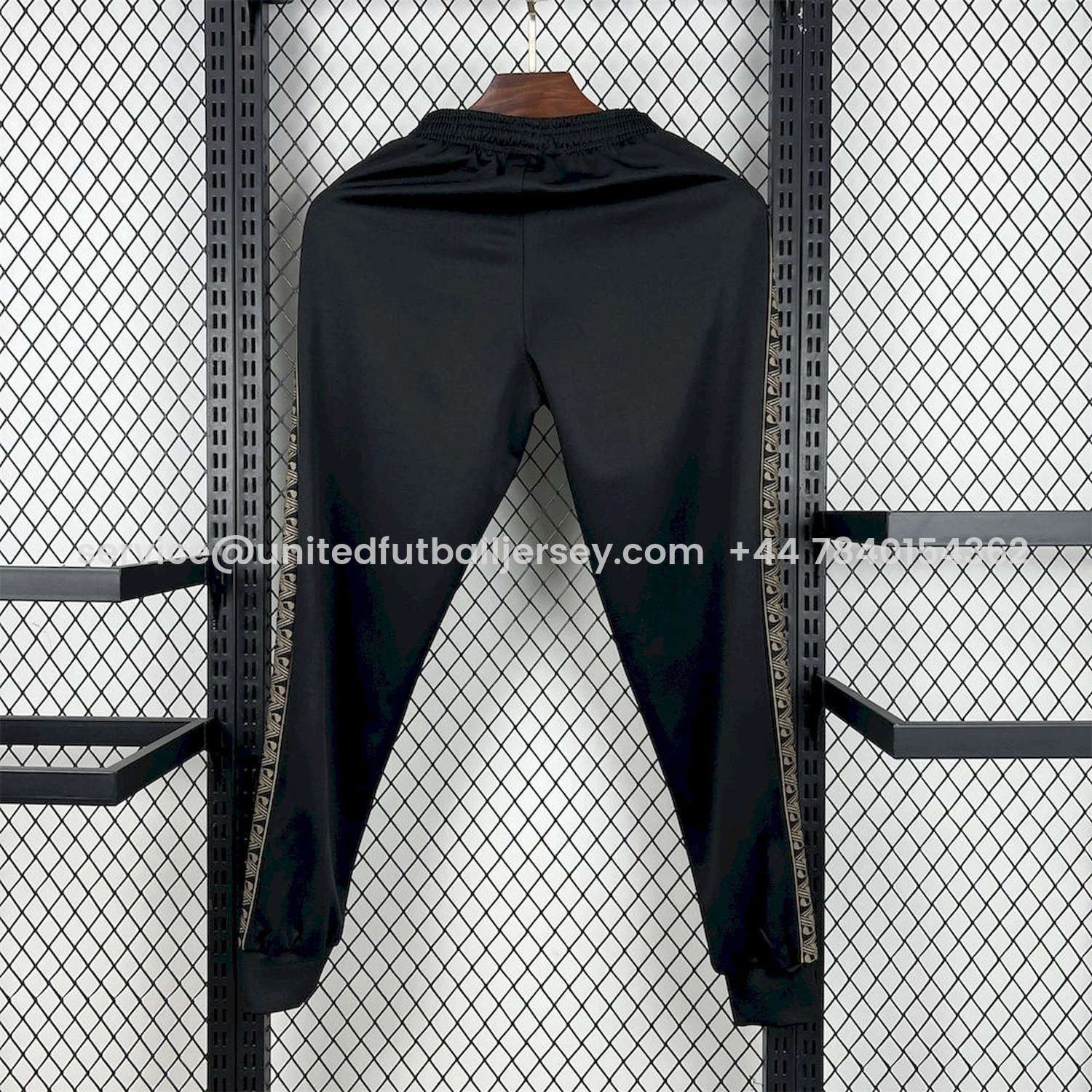 foot-Portugal 25-26 Eusebio Special Windbreaker Training Set - Black White Top and Pants