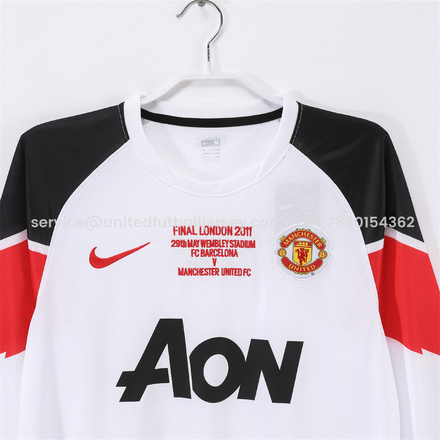 foot-Retro Manchester United 10-11 Away Long Sleeves Jersey - Champions League Final Version