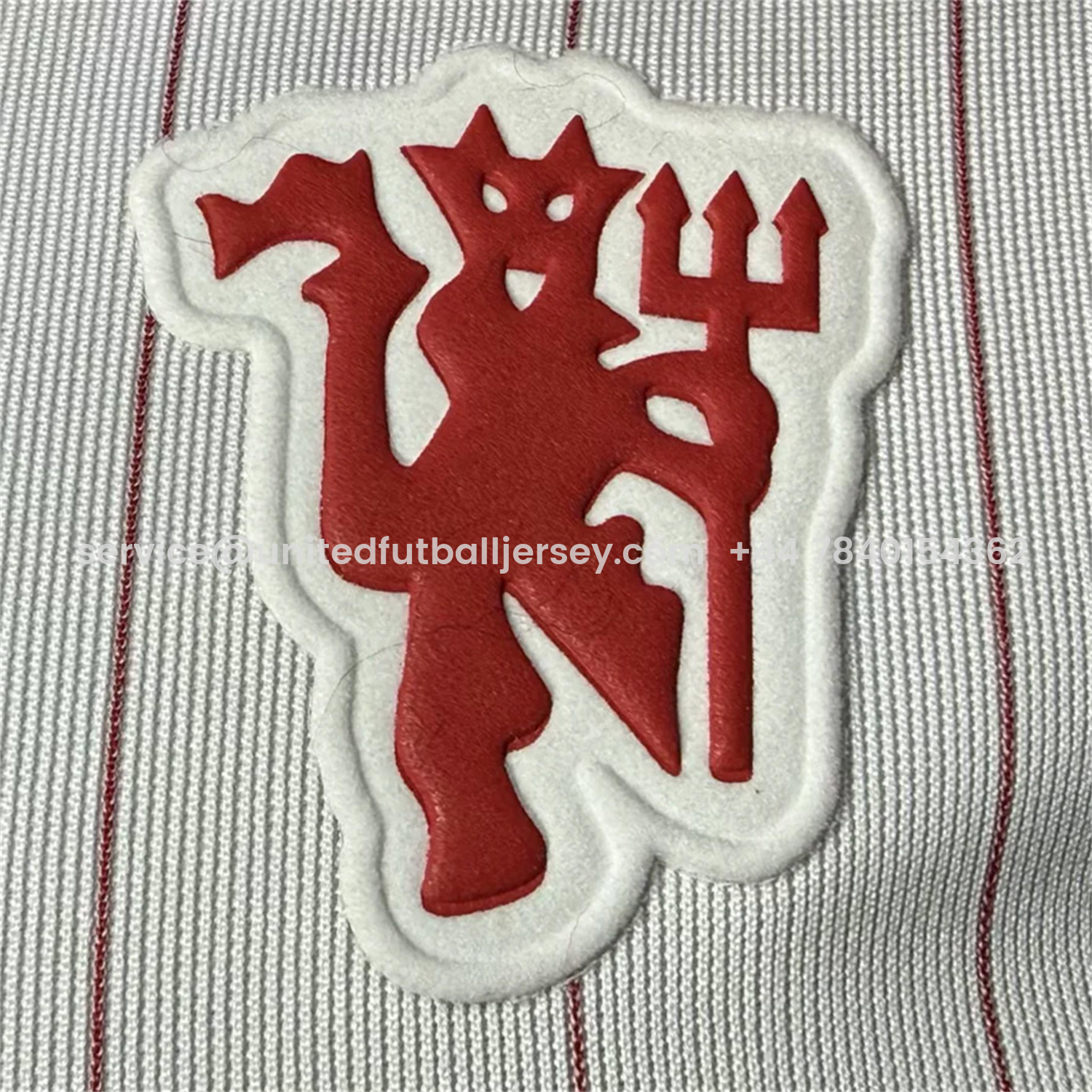 foot-Manchester United 25-26 Trefoil Red Lines White Travel Jersey - Player Version