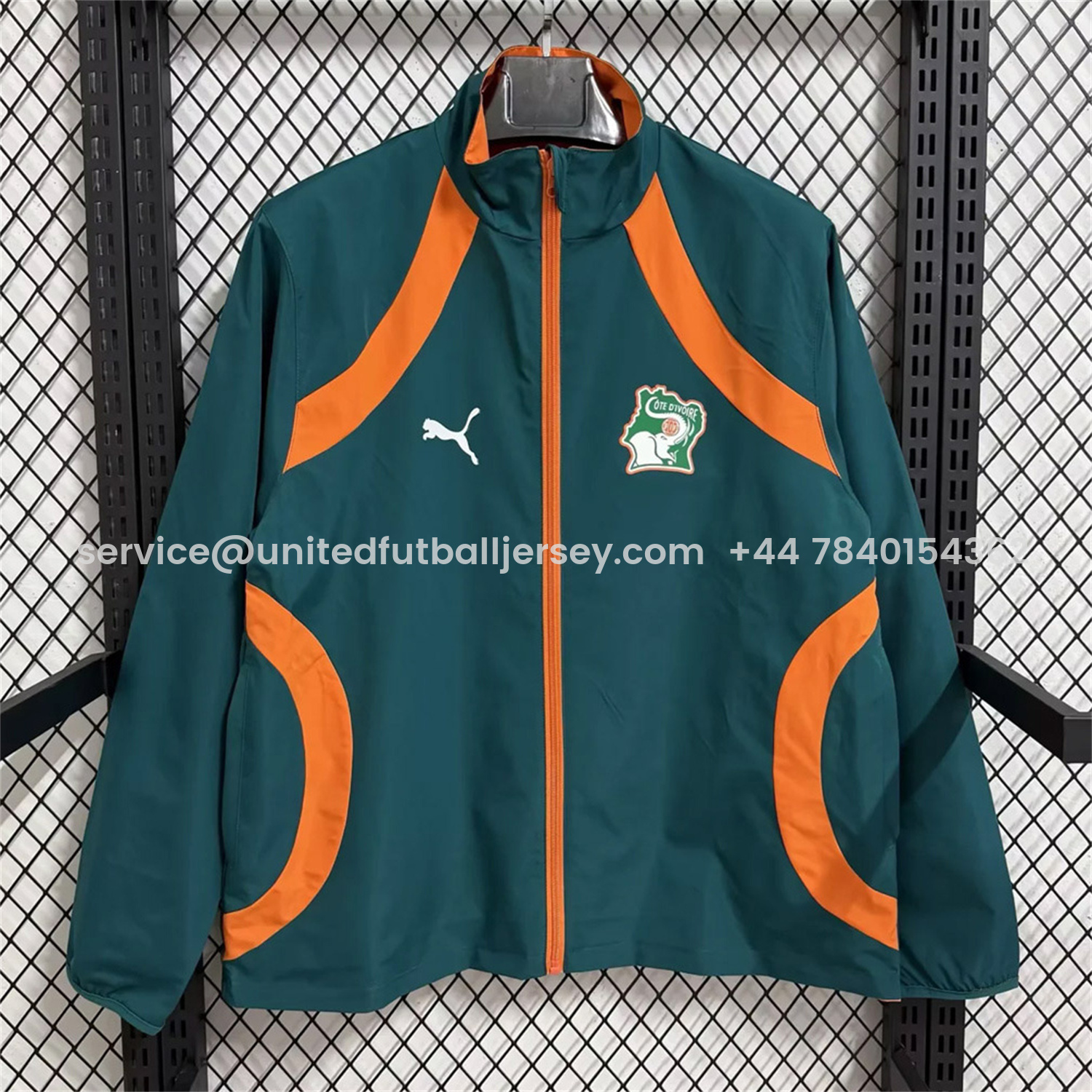 foot-Ivory Coast 2026 Pre-Match Double Sided Reversible Windbreaker - Orange