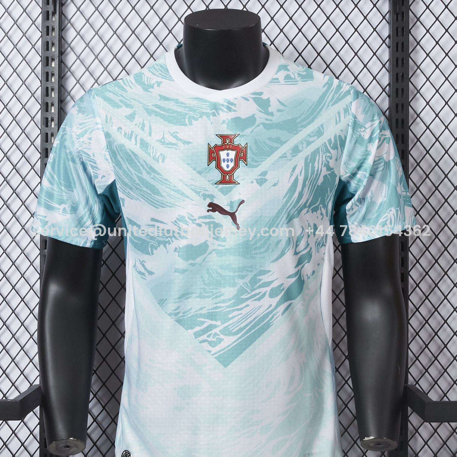 foot-Portugal 2026 Away White And Cyan Jersey - Player Version