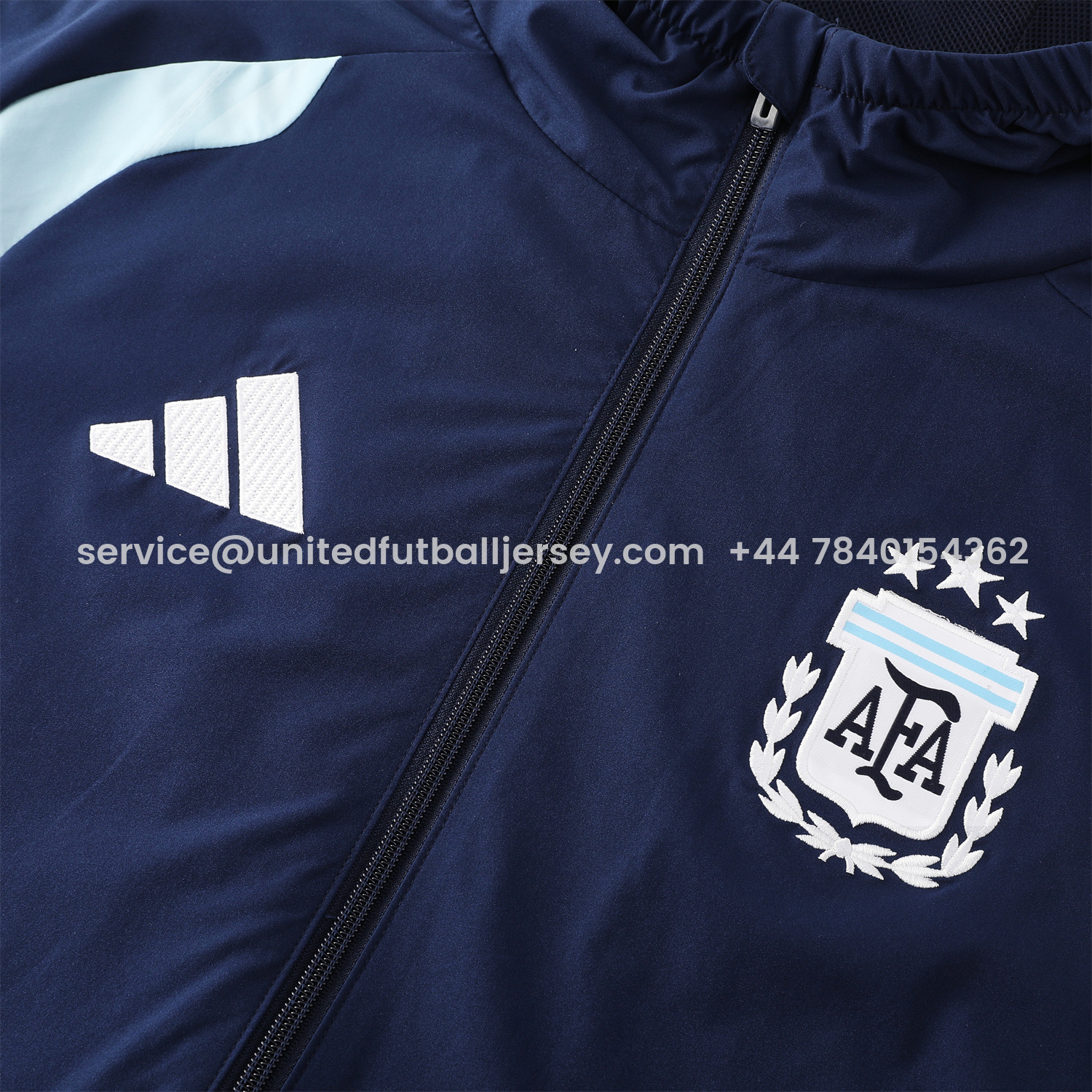 foot-Argentina 2026 Hooded Windbreaker Training Set - Dark Blue Top & Pants