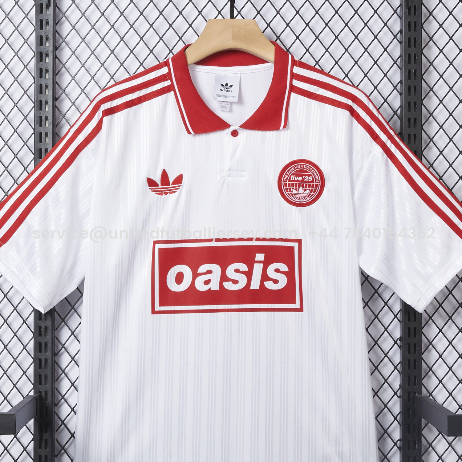 foot-Bohemian 25-26 Oasis Originals Tour White And Red Jersey With Number 25 - Fans Version