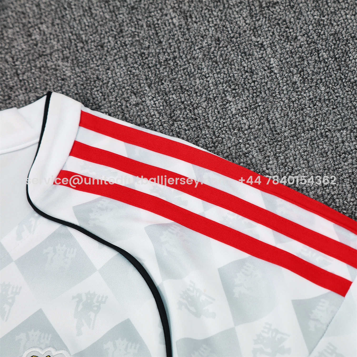 foot-Manchester United 25-26 Short-Sleeve Training Set - Red Edge White Top & Black Shorts