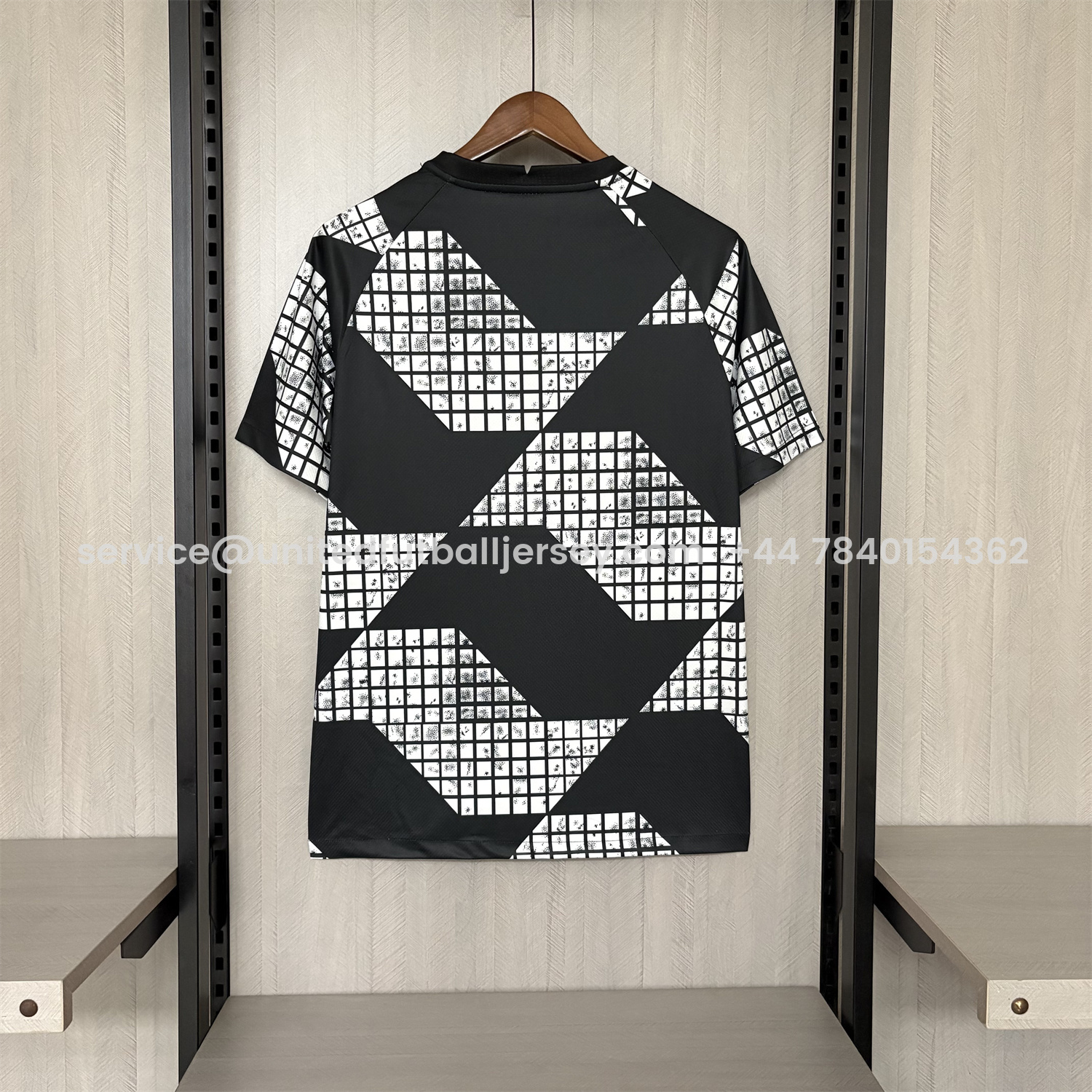 foot-Corinthians 2025-26 White And Black Pre-Match Jersey - Fans Version