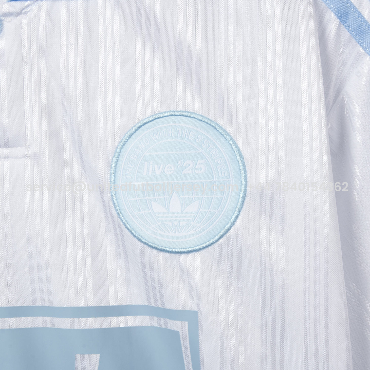 foot-Bohemian 25-26 Oasis Originals Tour White And Sky Blue Jersey With Number 25 - Fans Version