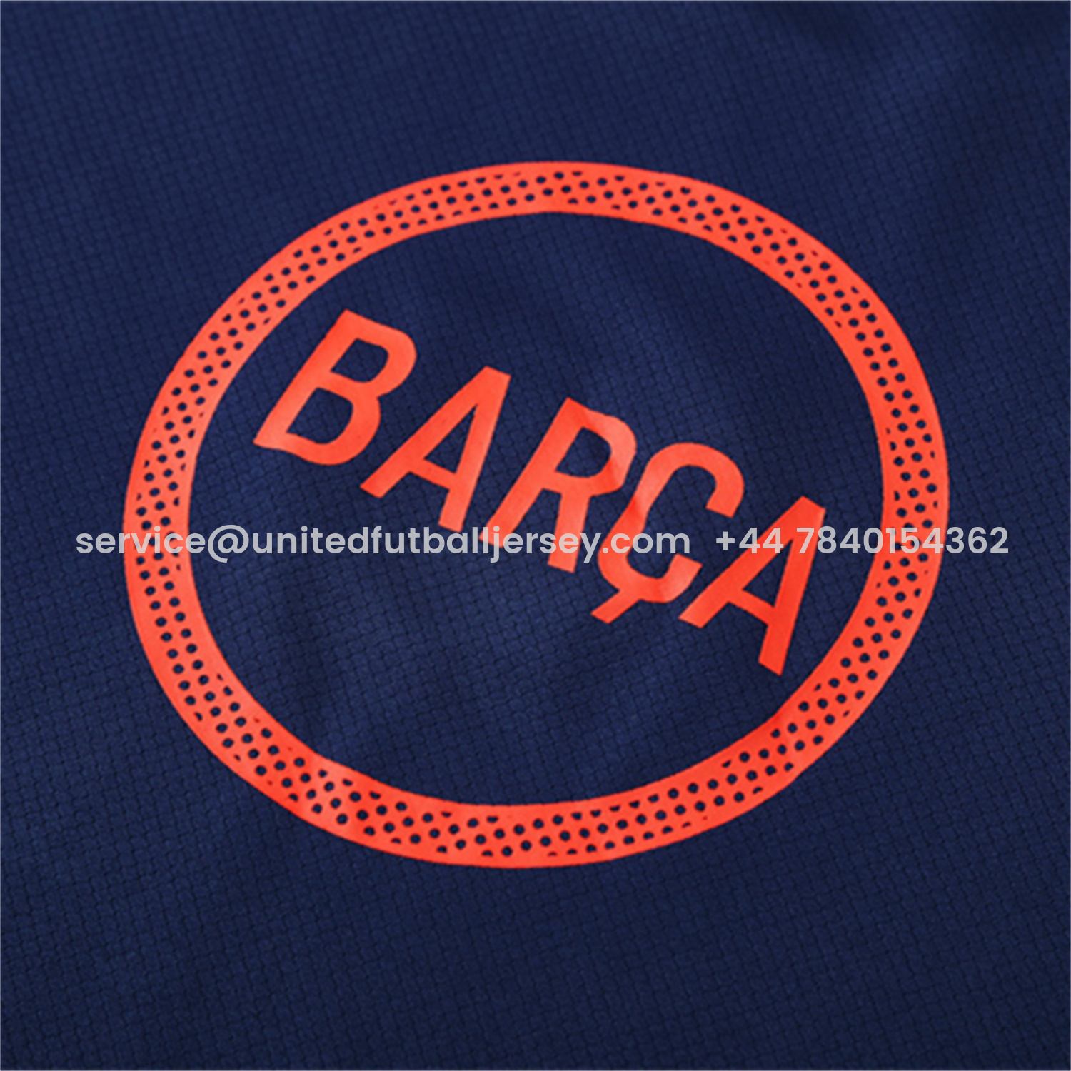 foot-Barcelona 25-26 Short-Sleeve Training Set - Royal Blue Top Orange Sponsor & Royal Blue Shorts