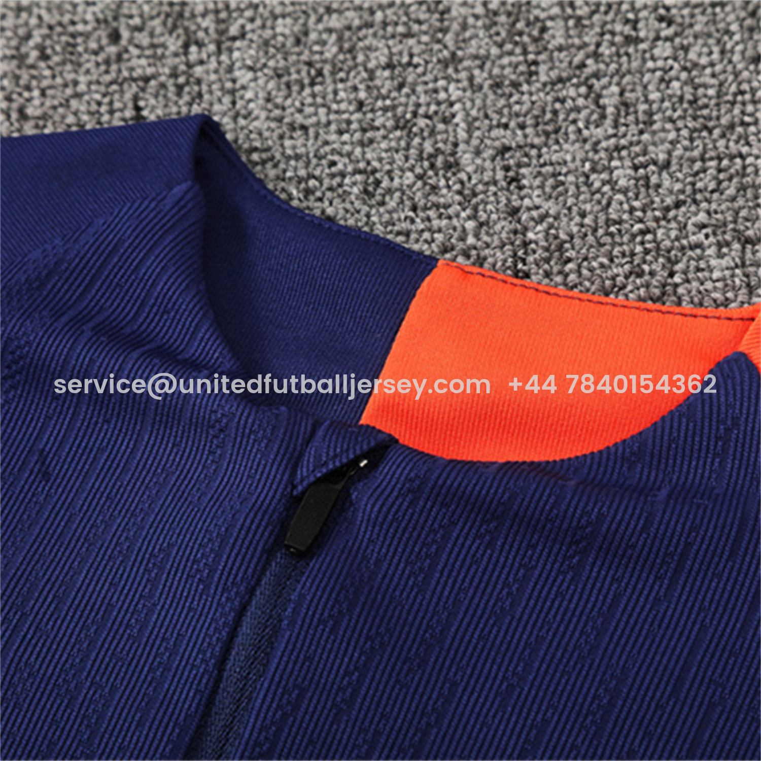 foot-Barcelona 25-26 Long Sleeve Training Set - Royal Blue Top Orange Sponsor & Royal Blue Pants