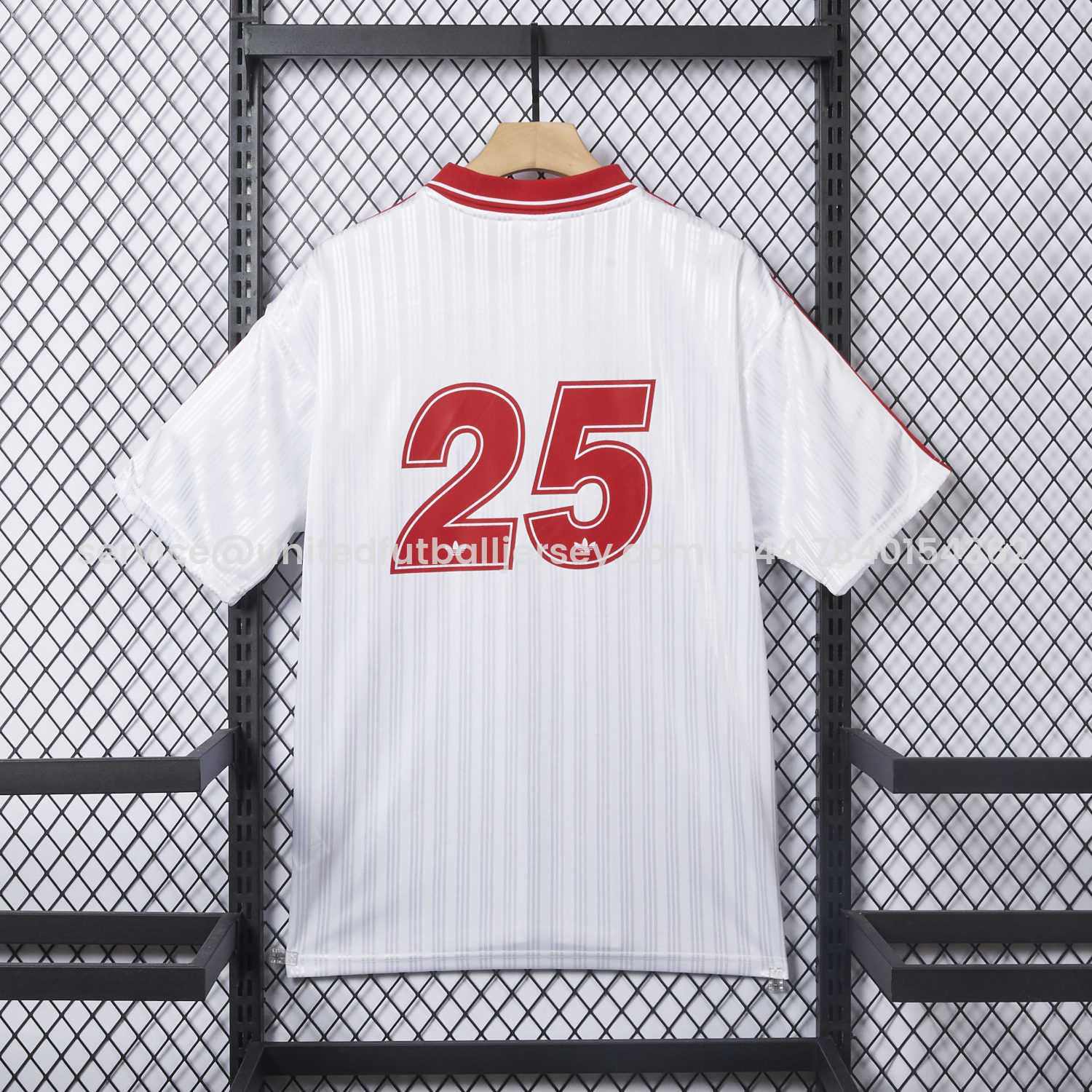 foot-Bohemian 25-26 Oasis Originals Tour White And Red Jersey With Number 25 - Fans Version